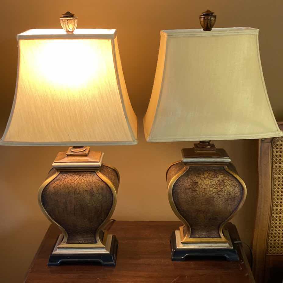Photo 1 of PAIR OF TABLE LAMPS H 28”