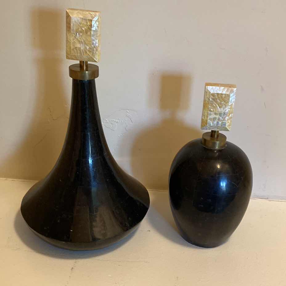 Photo 1 of PAIR OF HOME DECOR BOTTLES LARGEST H 15”