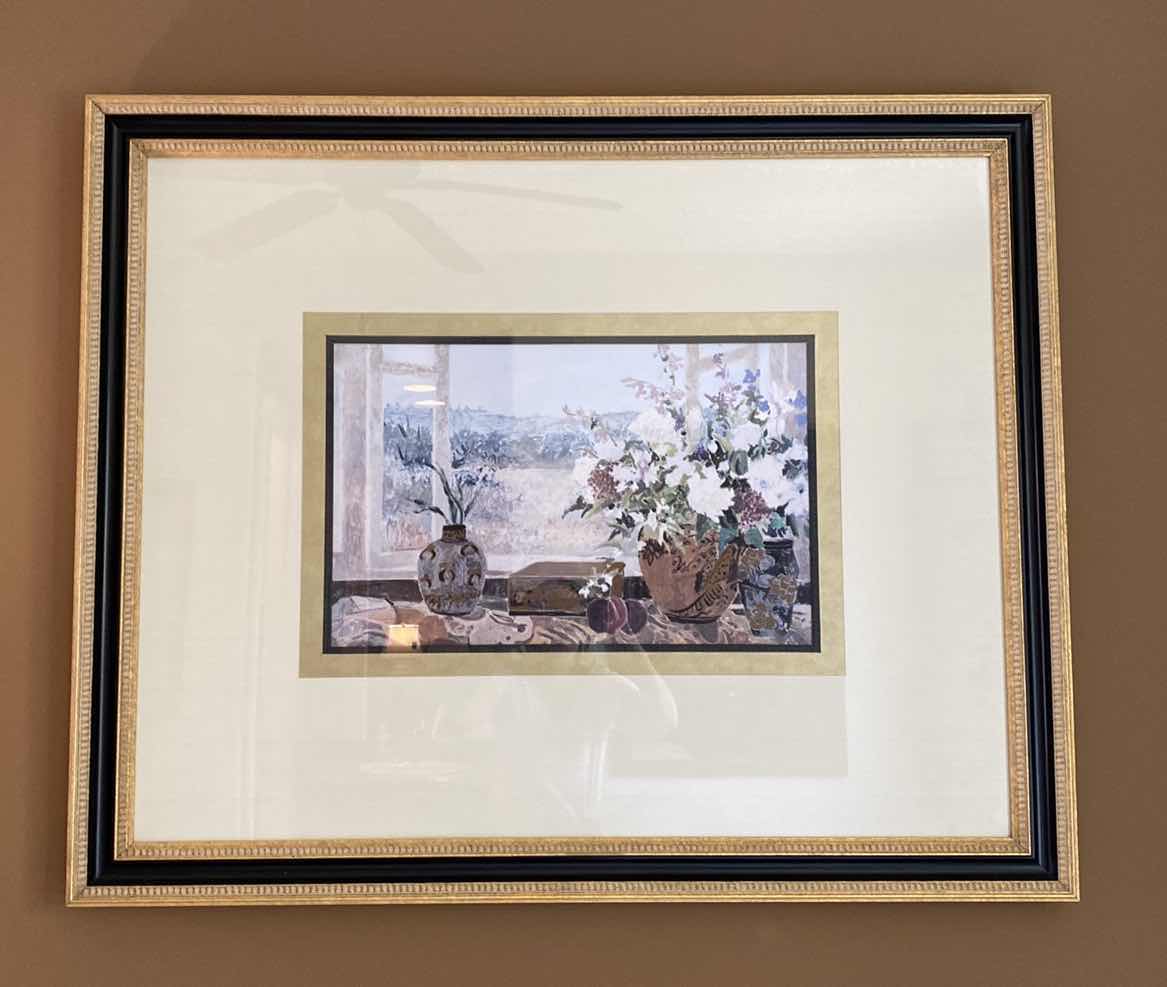 Photo 1 of WOOD FRAMED FLORAL PRINT ARTWORK  44 1/2” x 36 1/2”