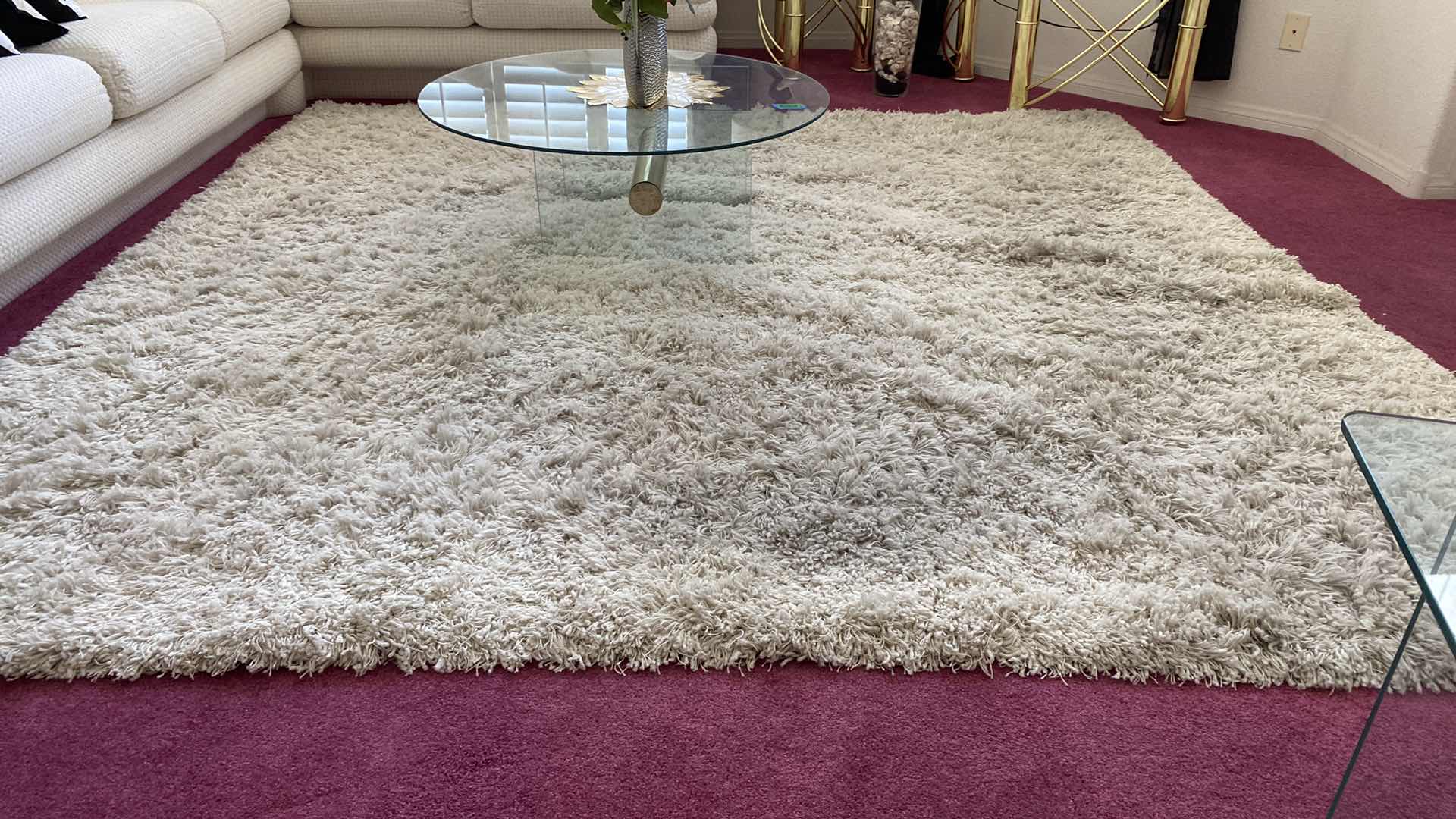 Photo 1 of CREAM SHAG AREA RUG 9’ x 9’