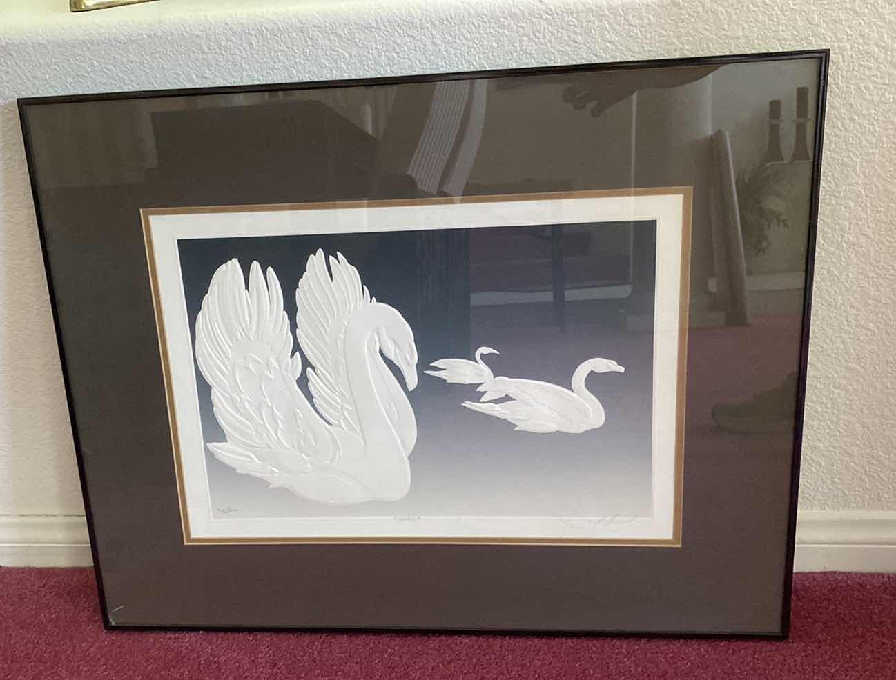 Photo 1 of FRAMED “SWANS” by DAVID ALLGOOD LIMITED EDITION 42/500 with COA ARTWORK