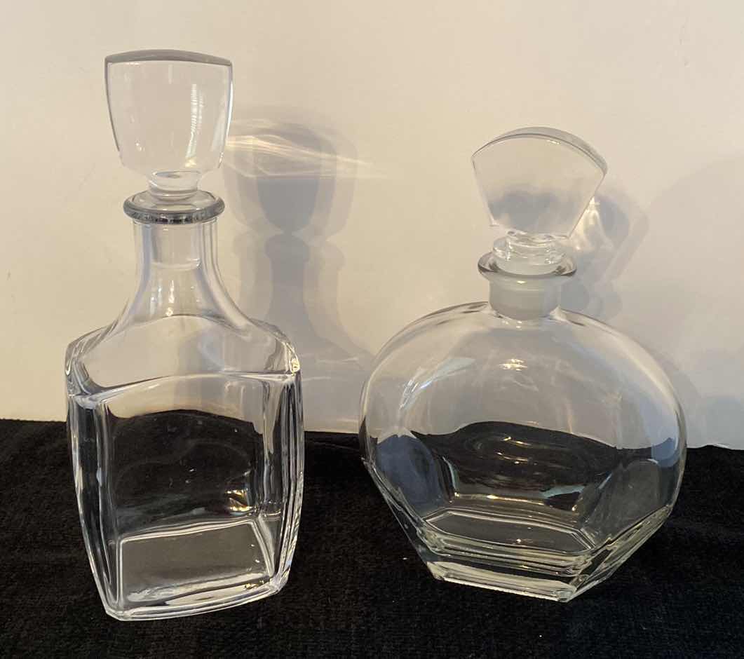 Photo 1 of PAIR OF GLASS DECANTERS