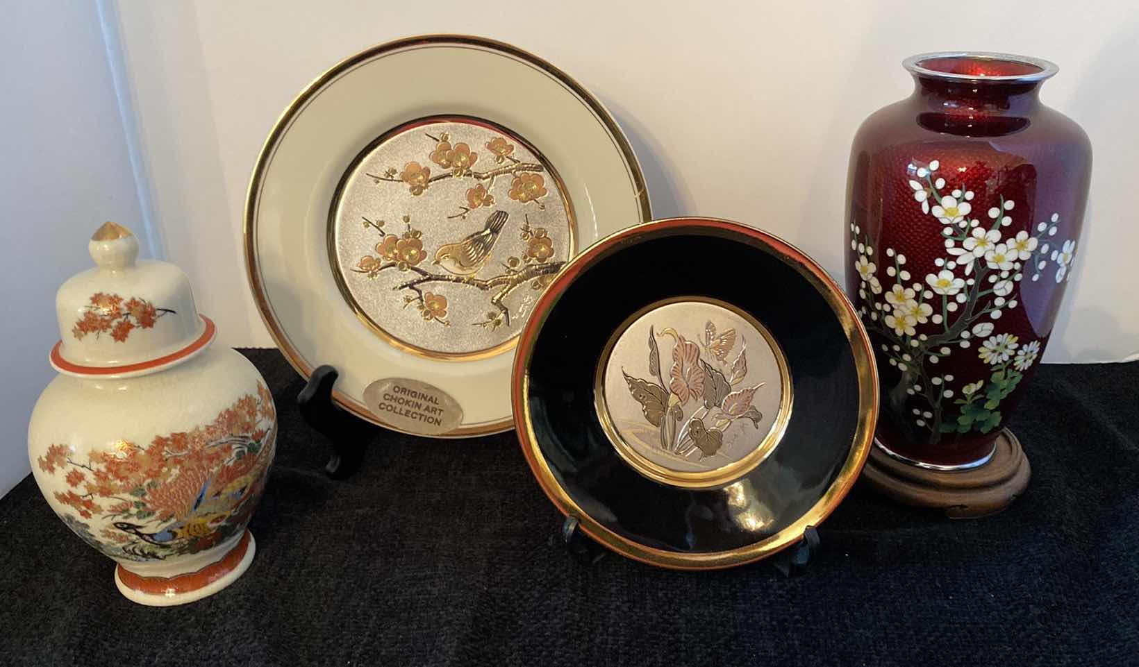 Photo 1 of CHOKIN ART PLATES GINGER JAR H 6” AND VASE H 8”