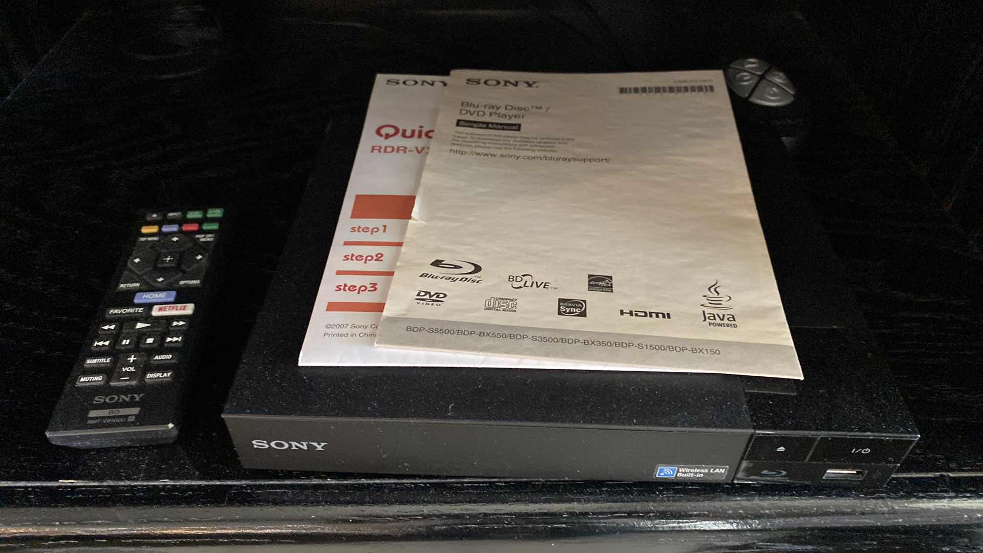 Photo 1 of SONY BLU-RAY DISC DVD PLAYER WITH REMOTES AND MANUALS