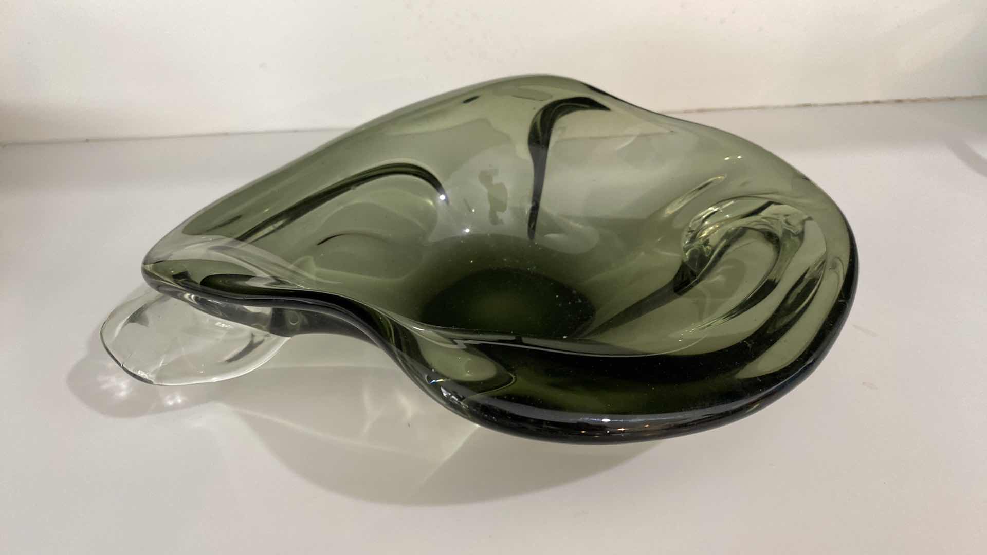 Photo 1 of GREEN GLASS BOWL 10 1/2”