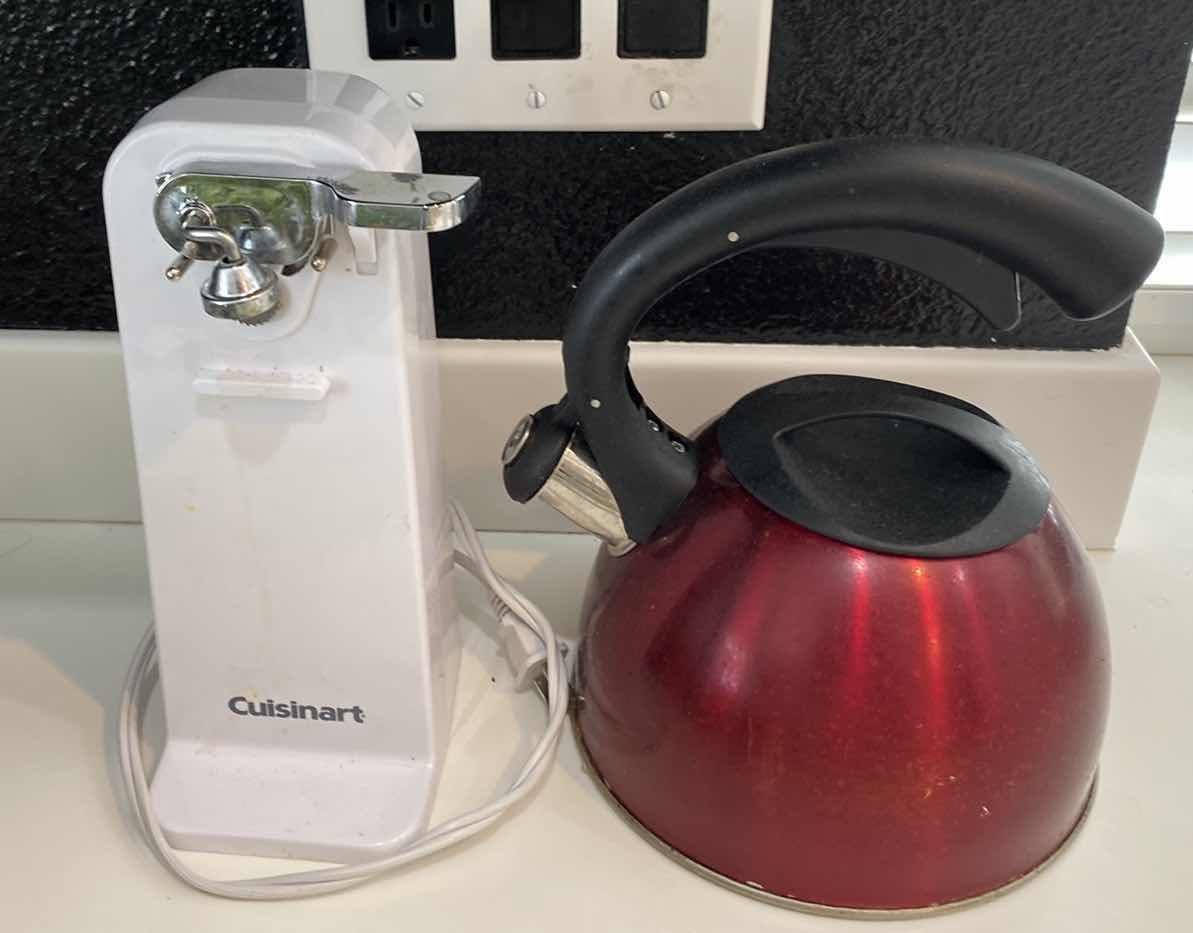 Photo 1 of CUISINART CAN OPENER & RED TEA KETTLE