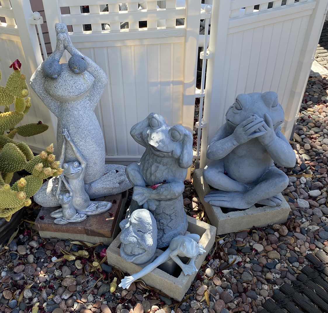 Photo 1 of CAST FROG YOGA YARD ART COLLECTION TALLEST 27”