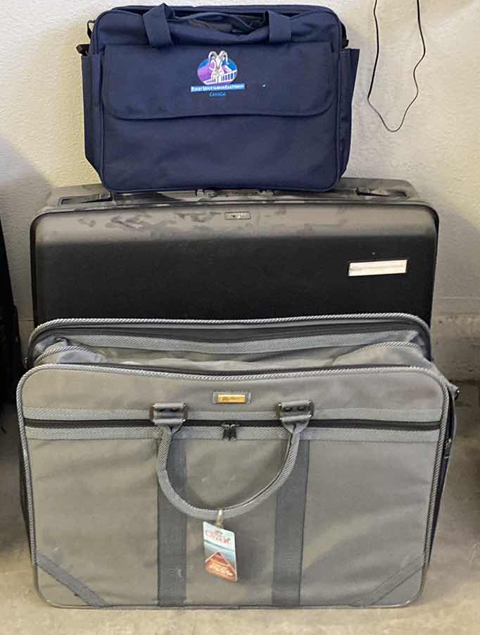 Photo 1 of DELSEY HARDSIDE SUITCASE AND 2 SODT SIDED BAGS