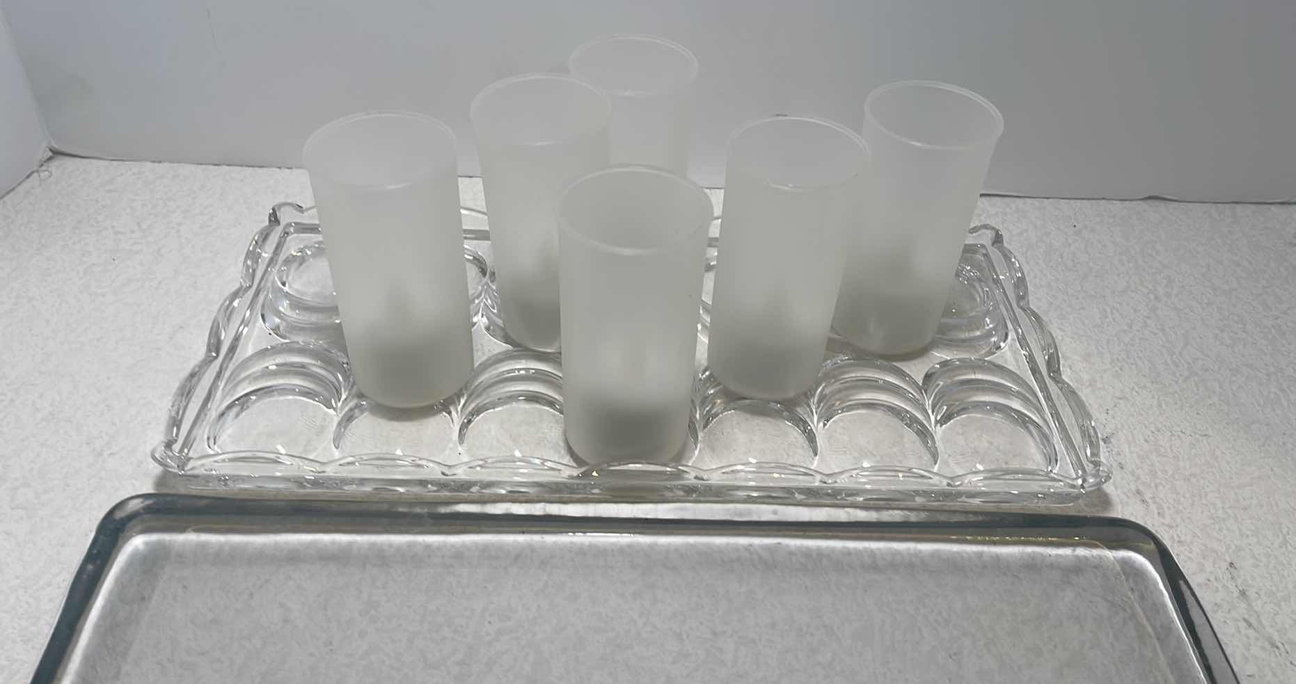 Photo 2 of CLEAR GLASS DECORATIVE DISPLAY TRAYS 12.5” X 5.5” BATTERY PLASTIC CANDLES VOTIVES