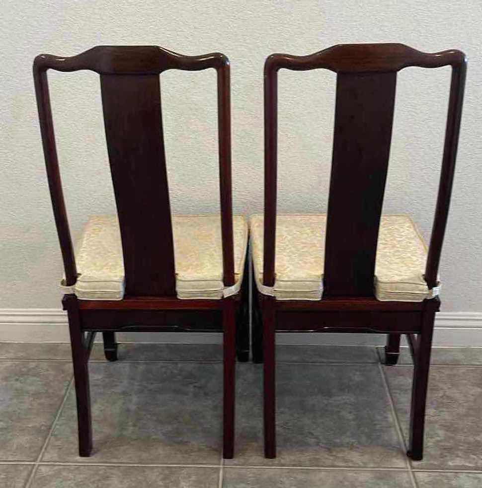 Photo 2 of 2-CHINESE DESIGN ROSEWOOD SIDE CHAIRS W PADS (SEE MATCHING TABLE)