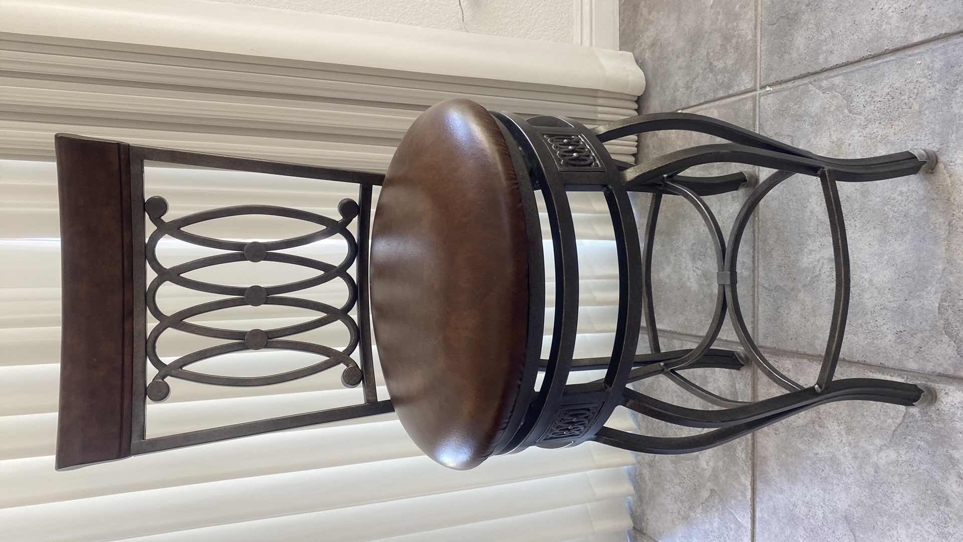 Photo 1 of HEAVY IRON SWIVEL BARSTOOL SEAT HEIGHT 27 1/2“