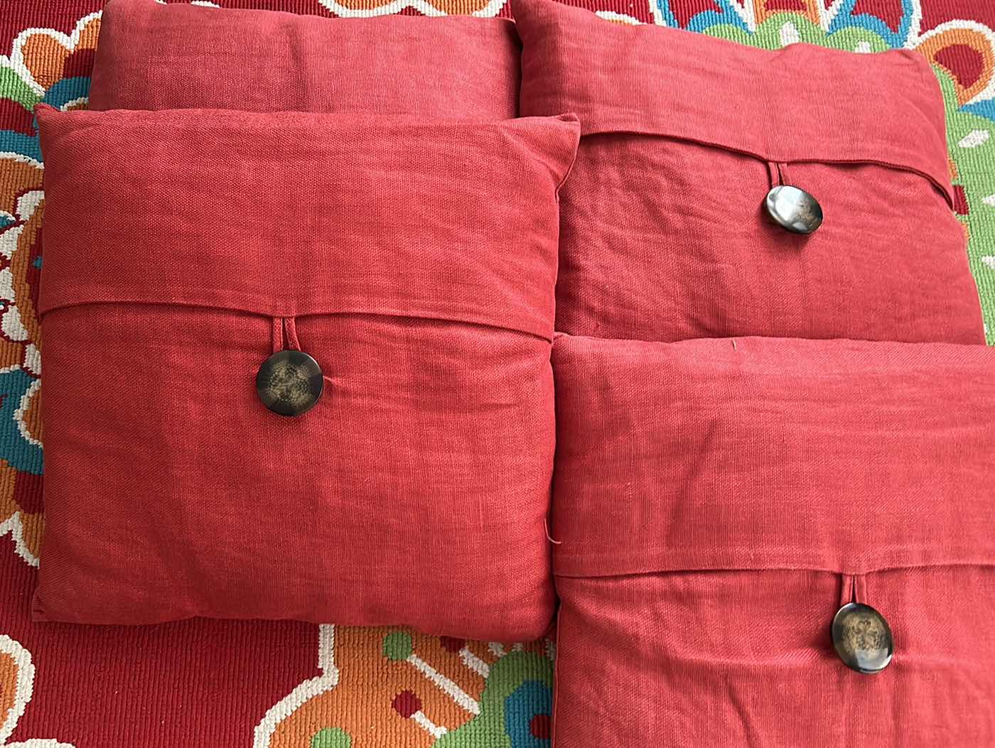 Photo 3 of 4 RED TOSS PILLOWS 16” x 16”