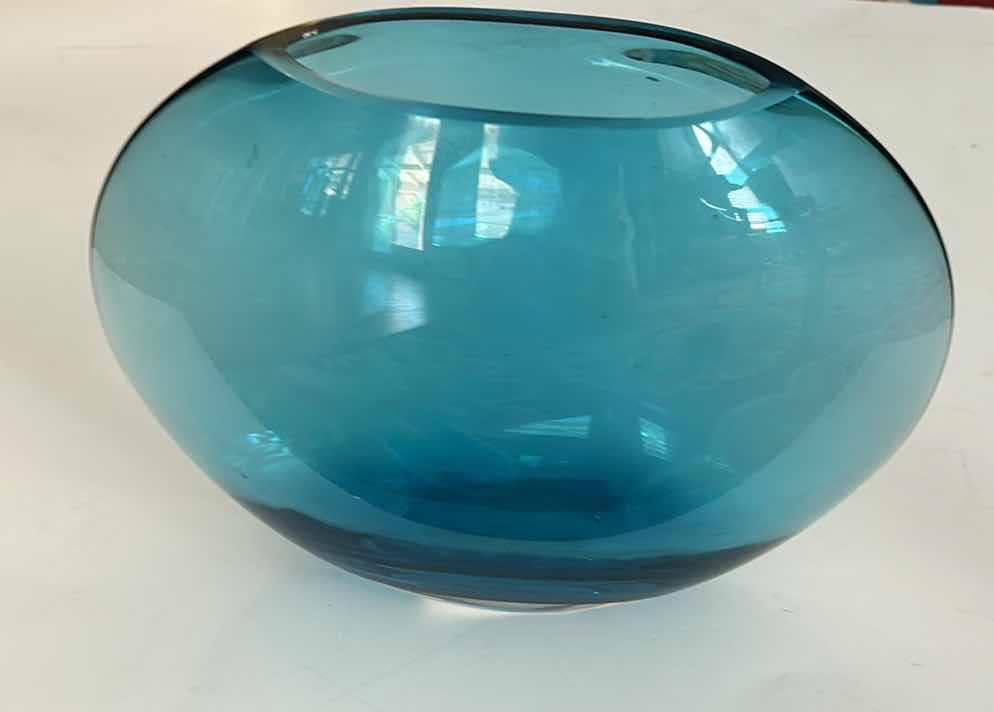 Photo 1 of BLUE GLASS VASE 11” x 9”