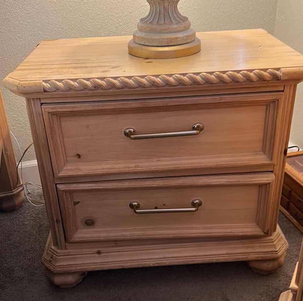 Photo 2 of RAW WOOD GRAIN 2 DRAWER NIGHTSTAND  28” x 19” x 24