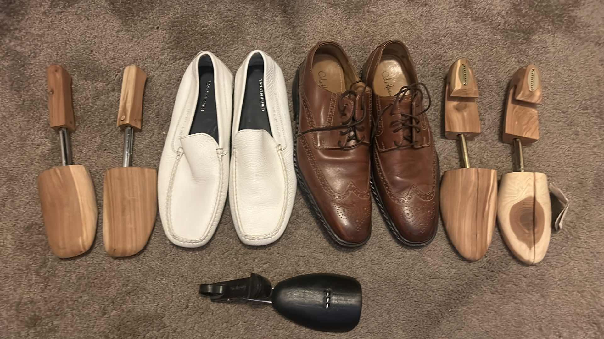 Photo 1 of 2 PAIRS OF MENS SHOES AND 5 SHOE STRETCHERS