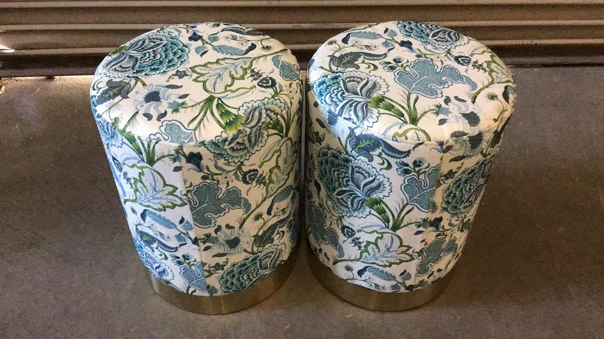 Photo 3 of ADECO TRADING CO FLORAL OTTOMAN SET (2) 12” X 12” H17