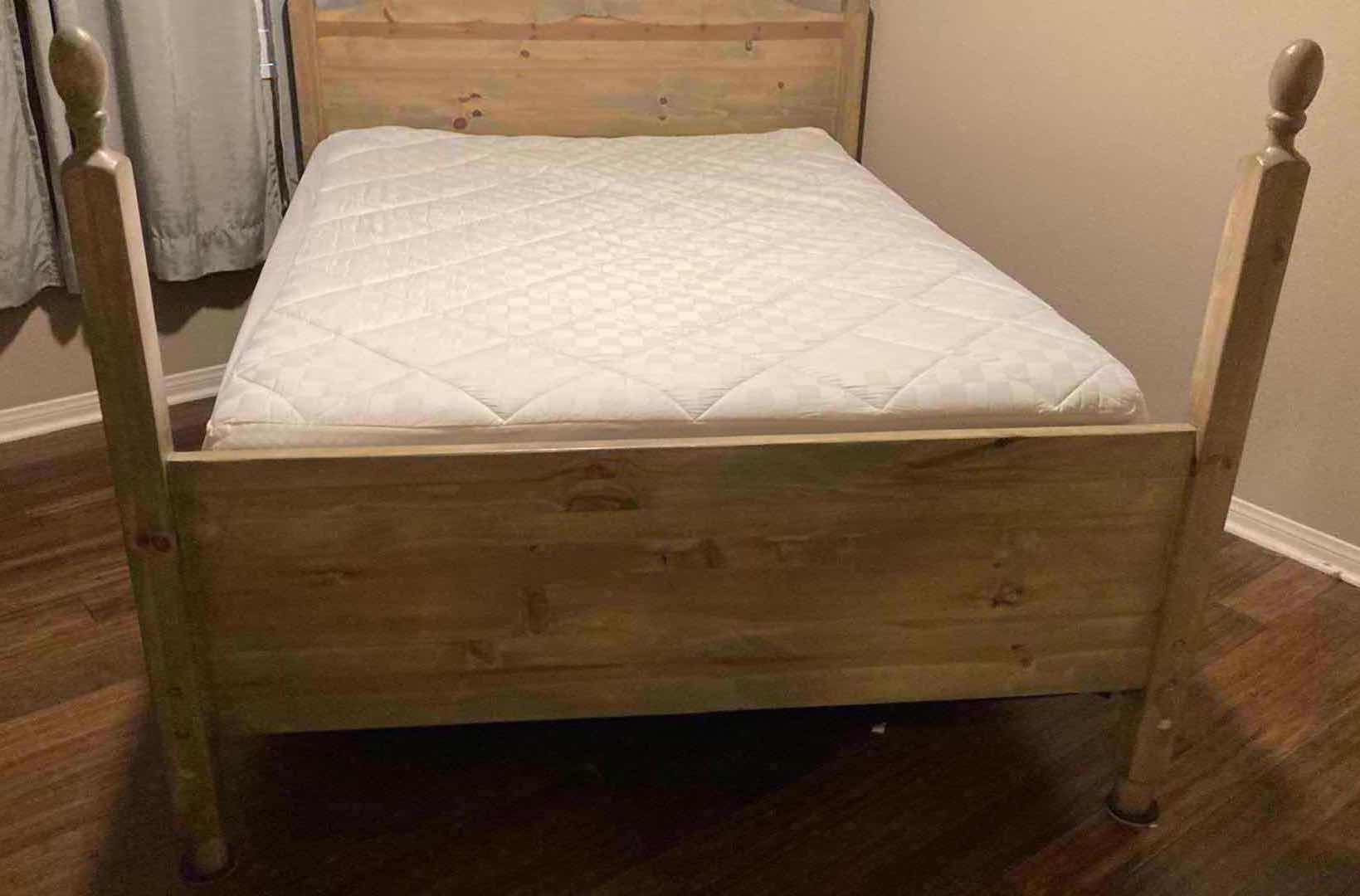 Photo 3 of PINE TWO TONE WOOD FULL SIZE BED FRAME W SEALY POSTURE-PEDIC HYBRID MATTRESS & BOX SPRING