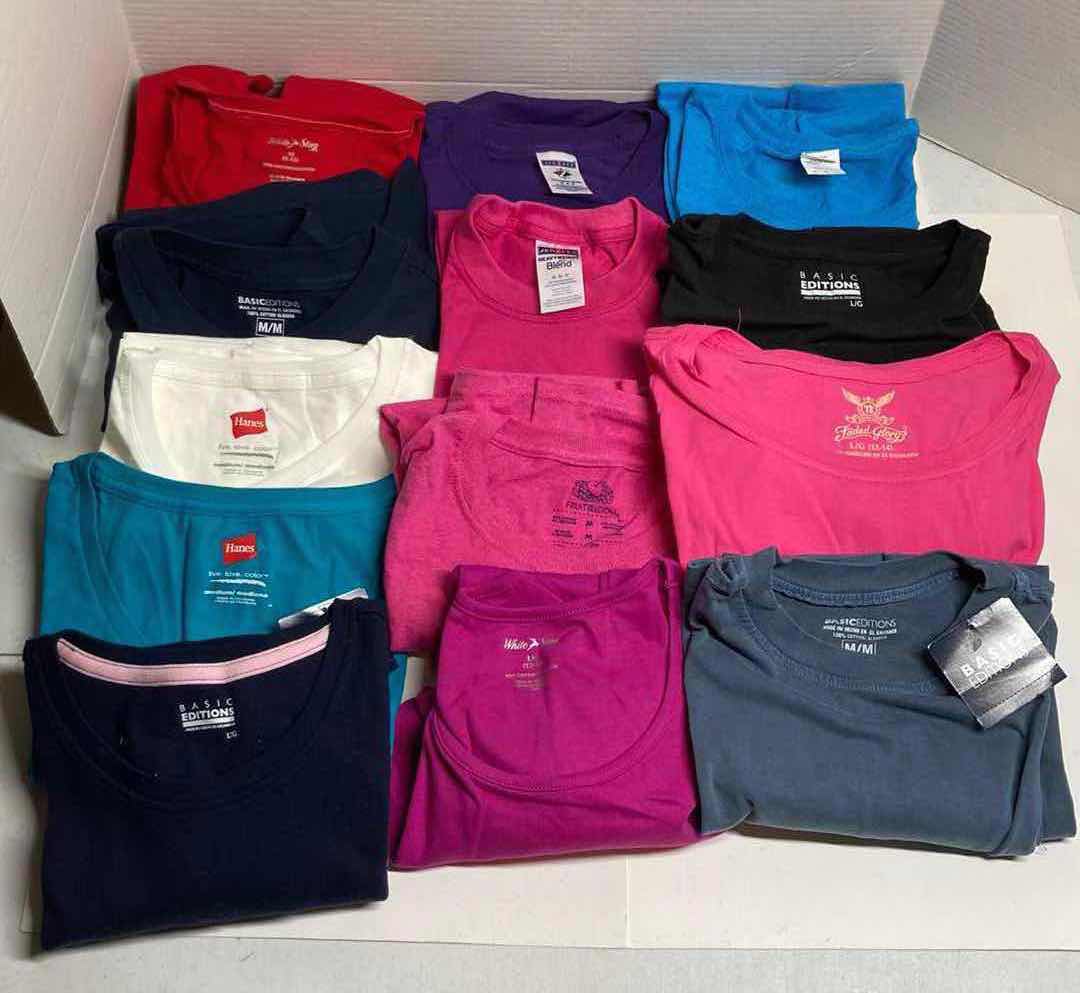 Photo 1 of NEW BLANK T-SHIRTS SIZE ADULTS MED-L (12)