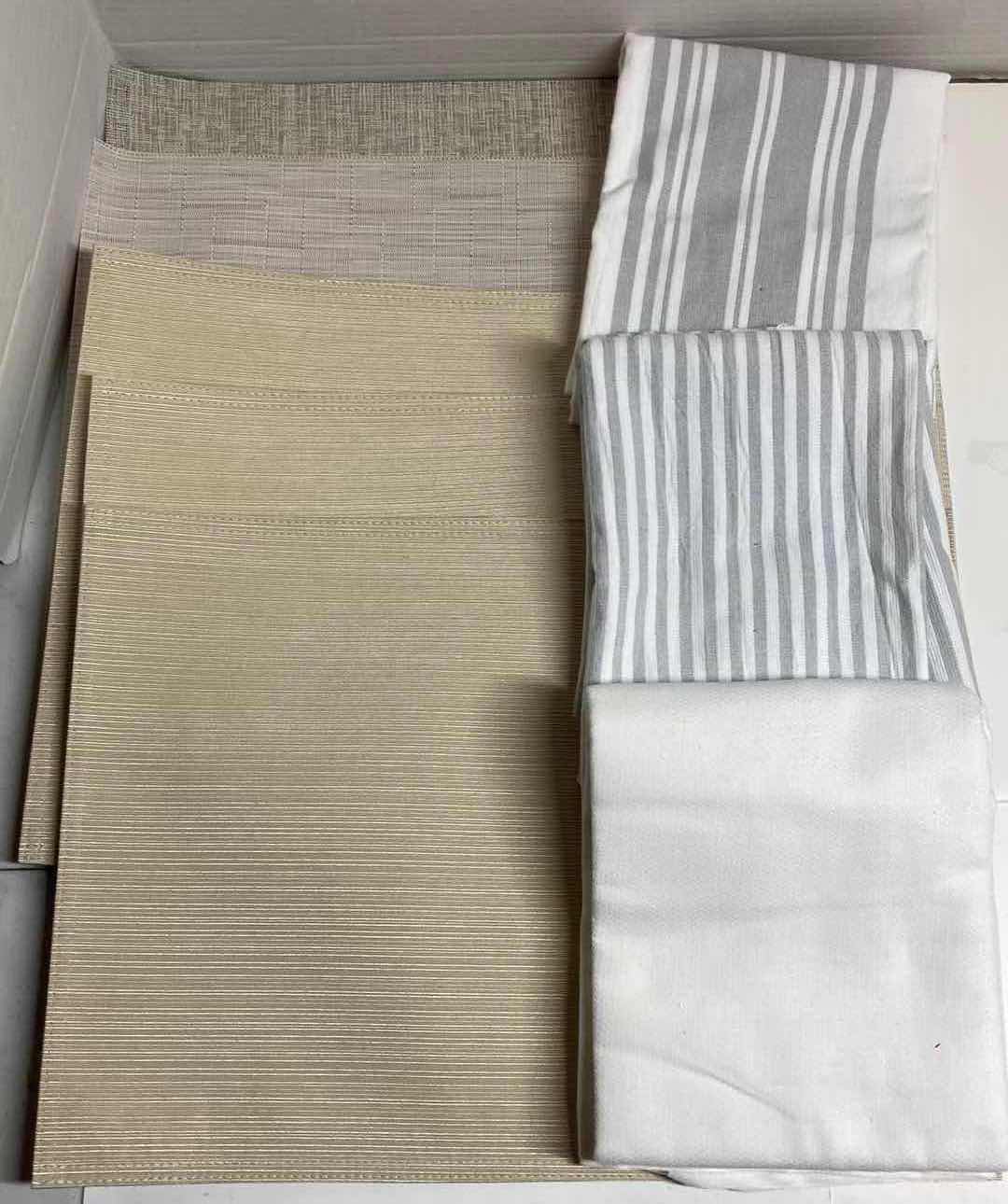 Photo 1 of NEW PLACE MATS (5), KITCHEN TOWELS (2) & WHITE KITCHEN TOWEL FABRIC