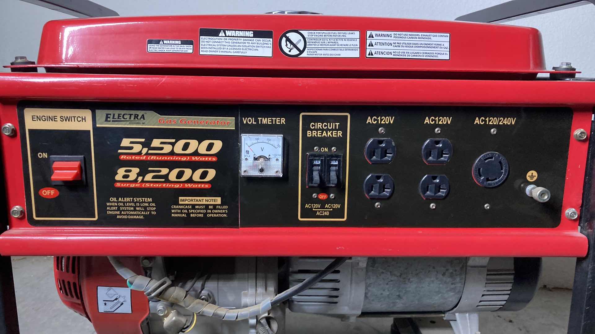 Photo 7 of ELECTRA 5500/8200WATTS 13HP GAS GENERATOR