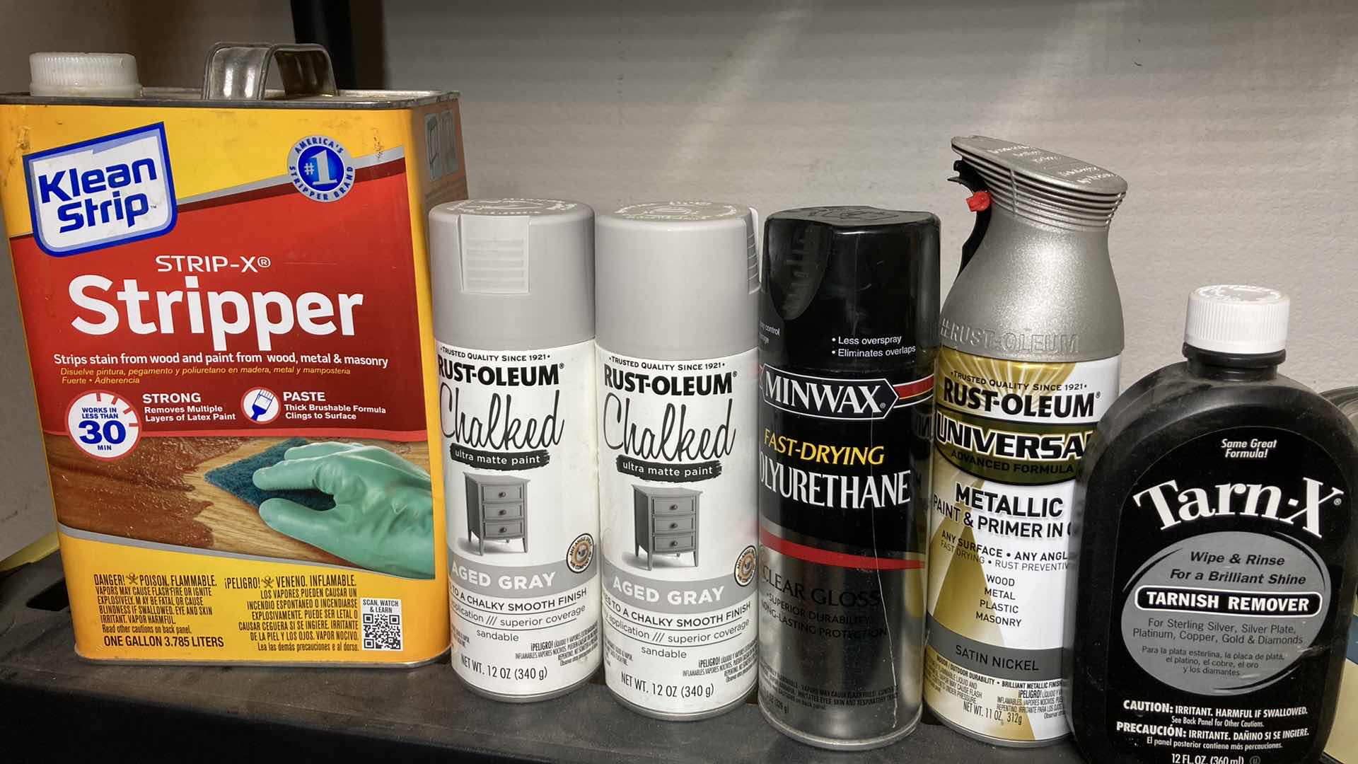 Photo 2 of CONTENTS OF SHELF- PAINT & HOUSEHOLD CLEANING SOLUTIONS