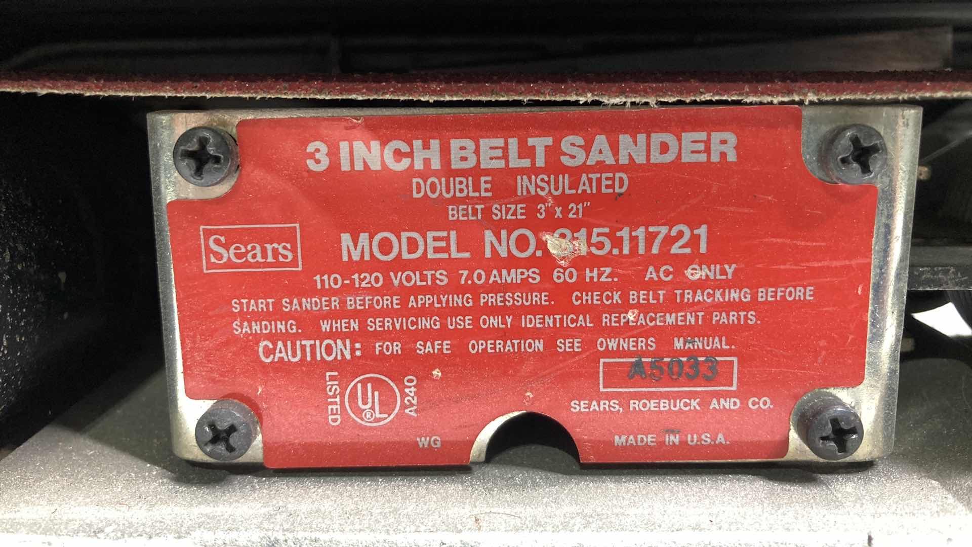 Photo 6 of CRAFTSMAN 3” BELT SANDER MODEL 315.11721 W NEW DIABLO SAND BELT 5PACK