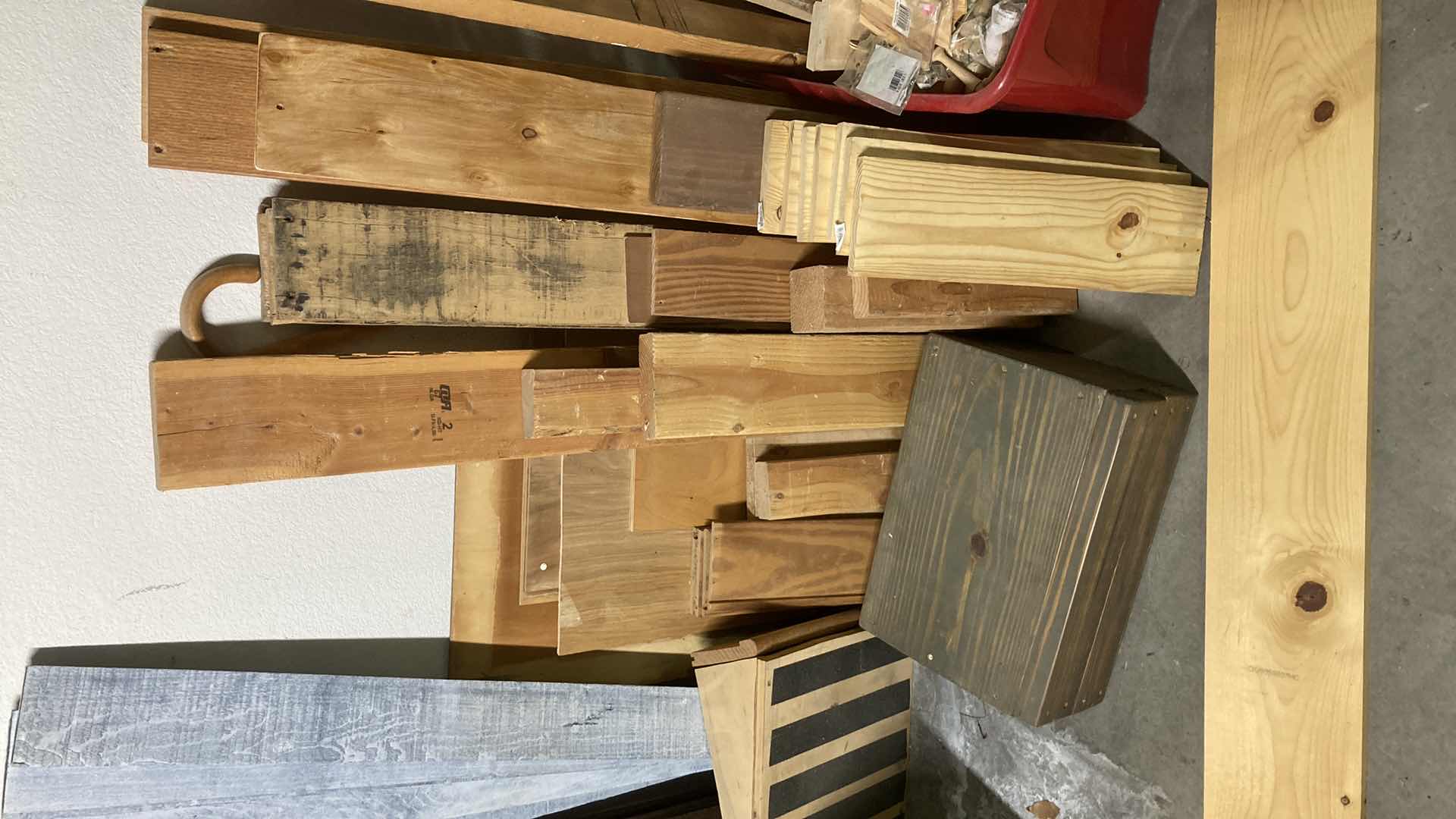 Photo 3 of SCRAP WOOD-TREATED, UNTREATED & WOODCRAFT SUPPLIES W TOTE