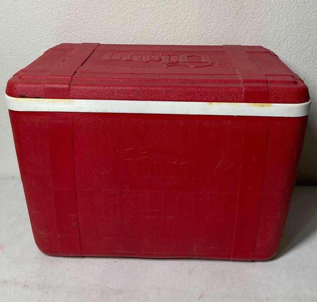 Photo 3 of VIKING BY BEE RED ICE CHEST 19” X 13” H14”