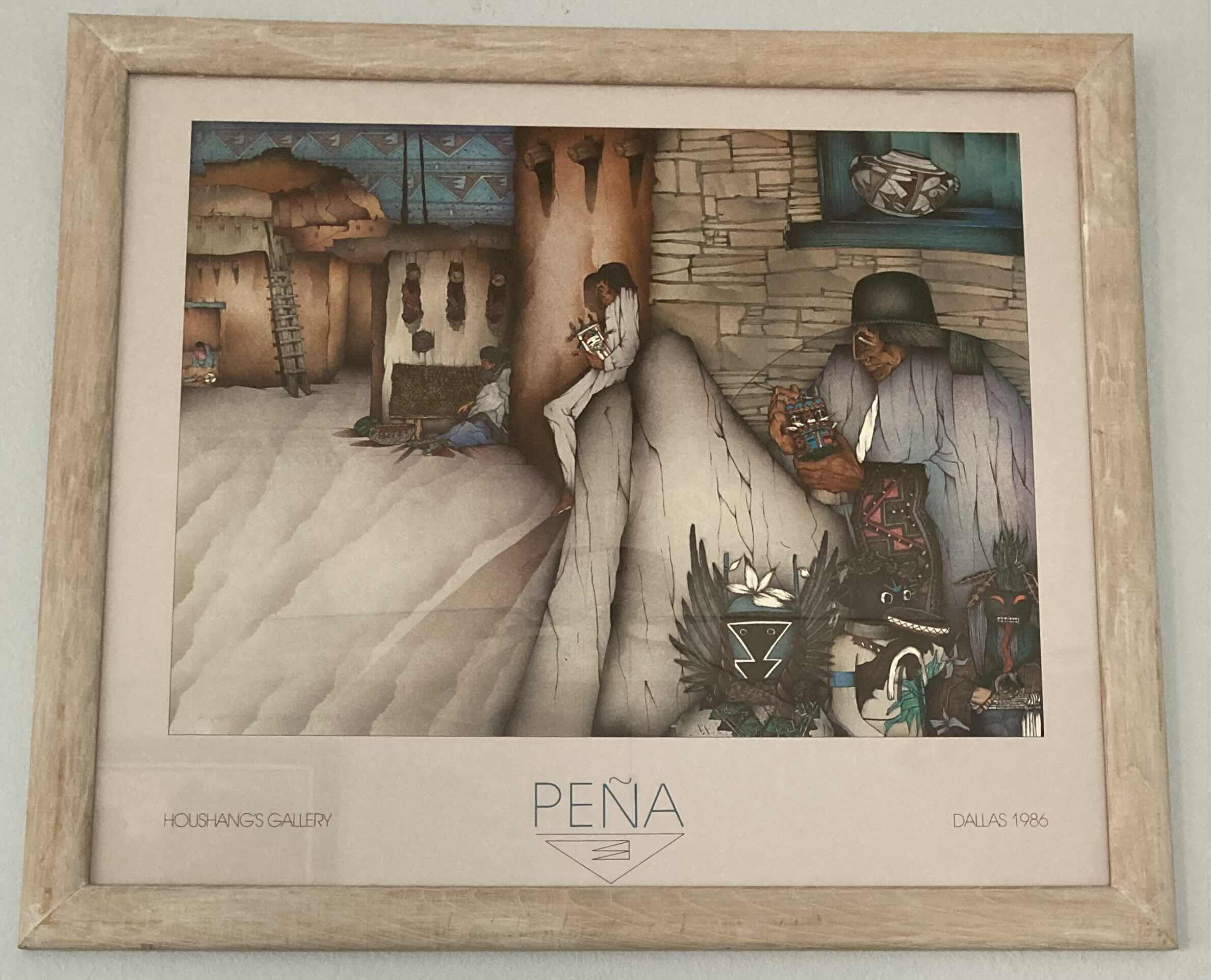 Photo 1 of NATIVE AMERICAN FRAMED ARTWORK REPRINT SIGNED BY ARMANDO MAURILIO PENA 31” X 27”