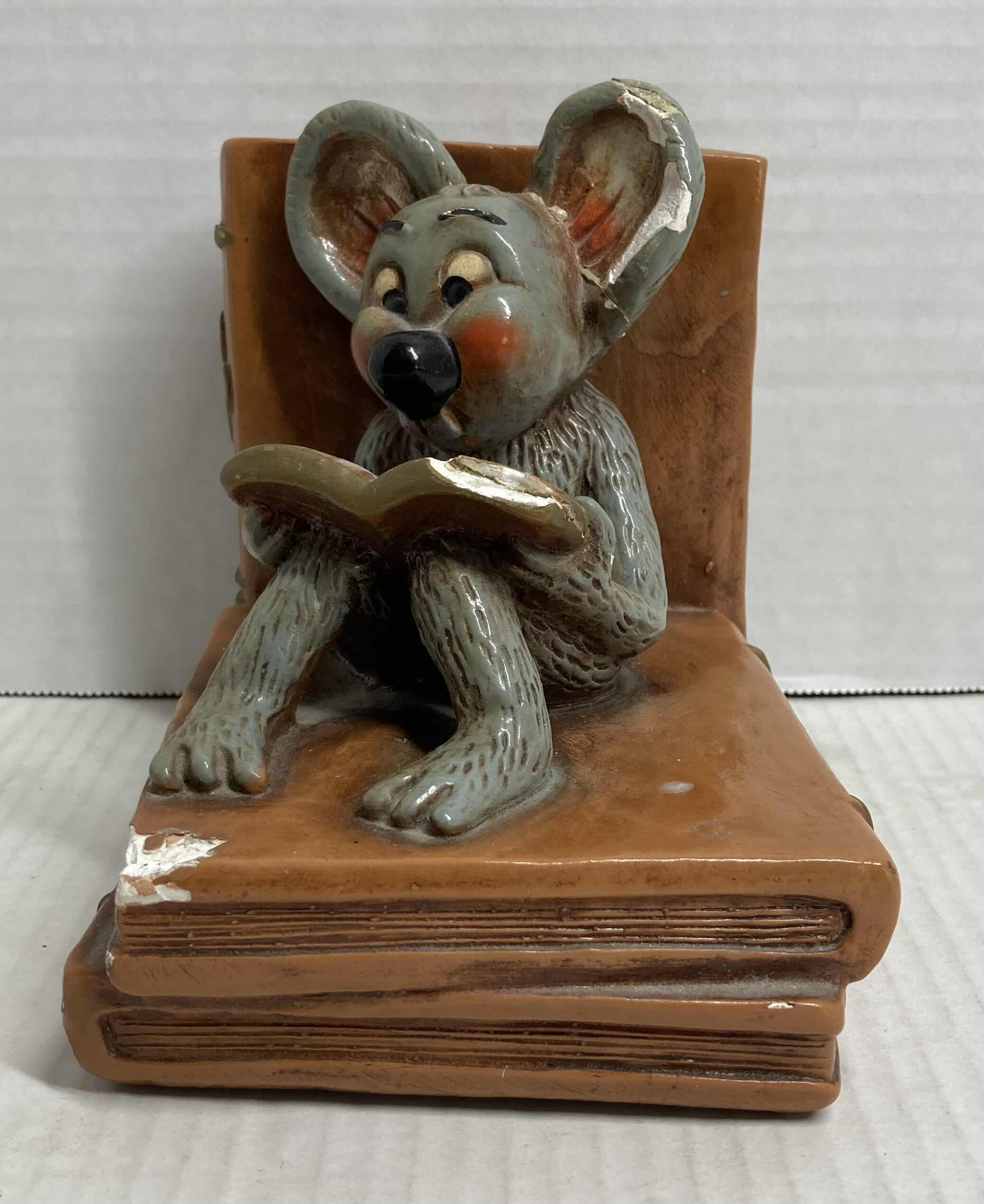 Photo 2 of DARLING MOUSE BOOKENDS VINTAGE PROGRESSIVE ART PRODUCTS 1977 5.5” X 6”