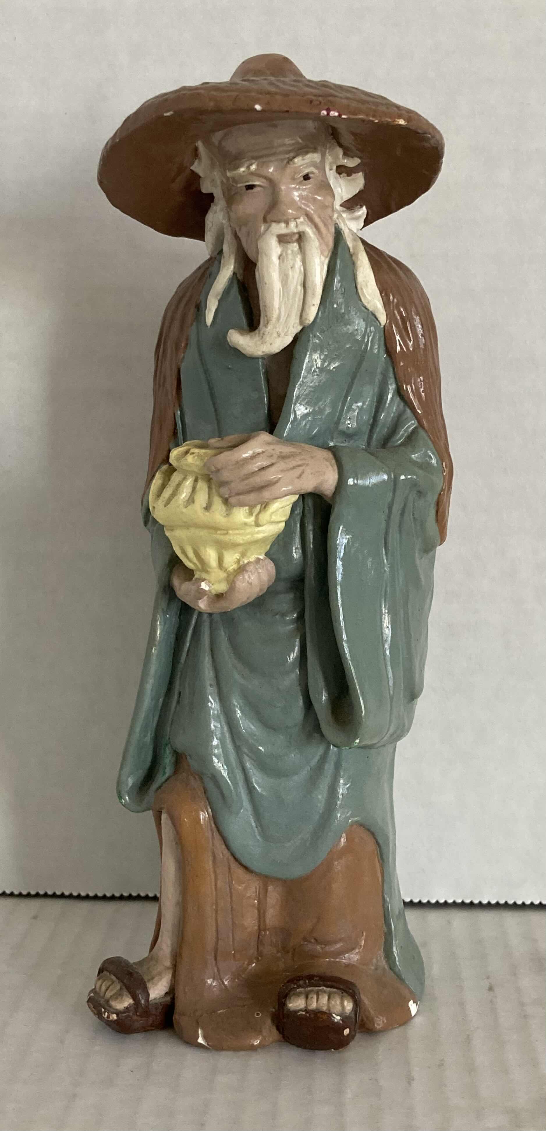 Photo 1 of CHINESE MUDMAN VINTAGE CERAMIC FIGURINE H8”