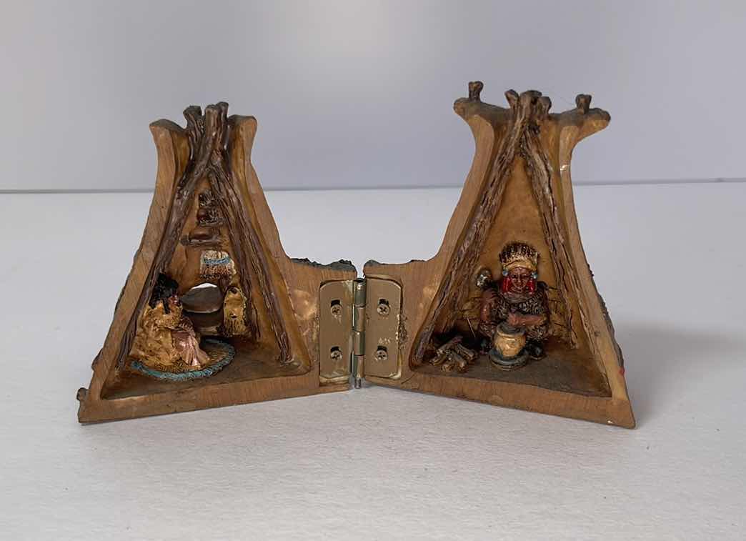 Photo 1 of NATIVE AMERICAN HINGED TEEPEE DIORAMA H2.5”