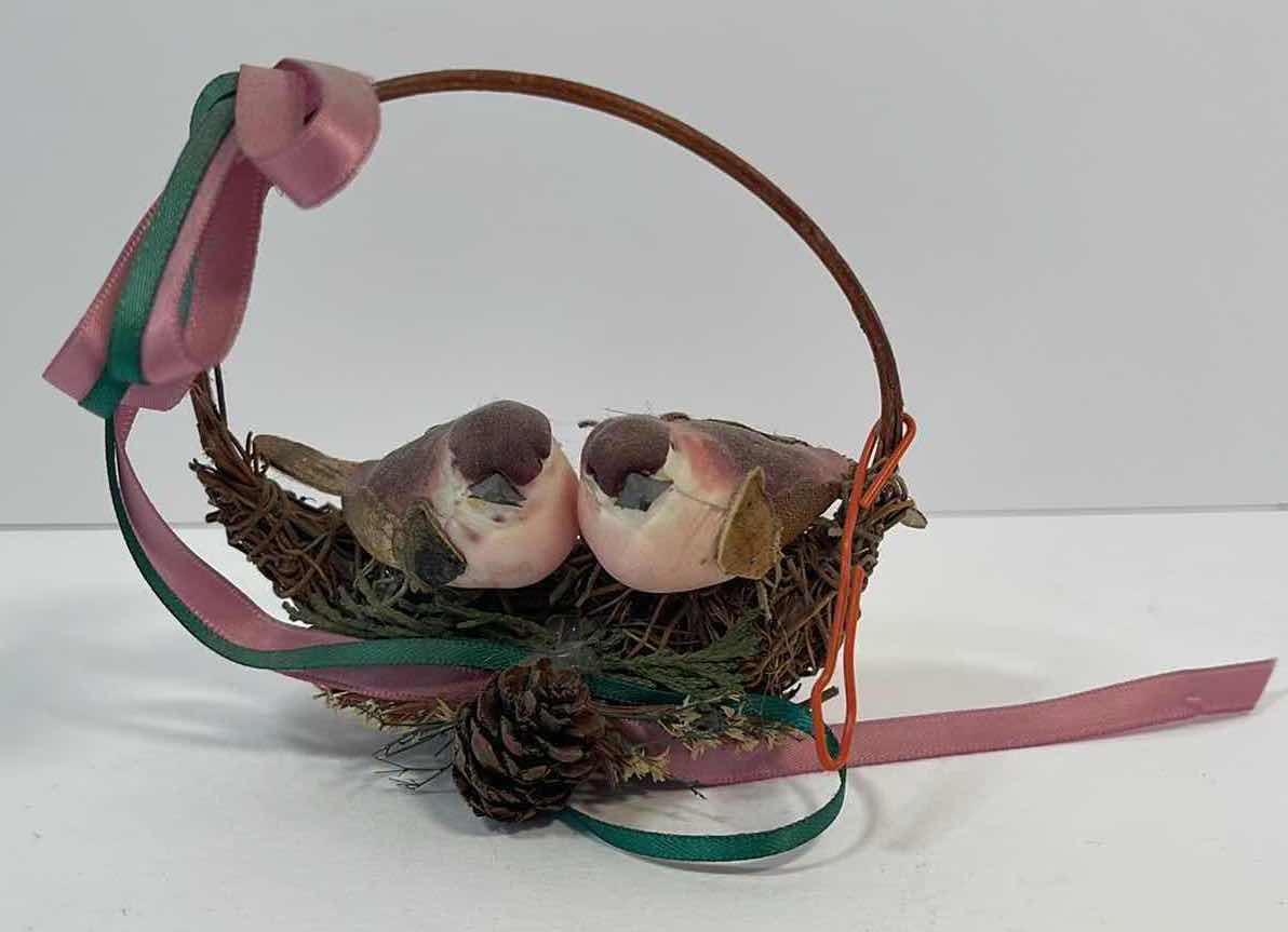 Photo 1 of HANDMADE BIRDS IN PINE NEST VINTAGE ORNAMENT