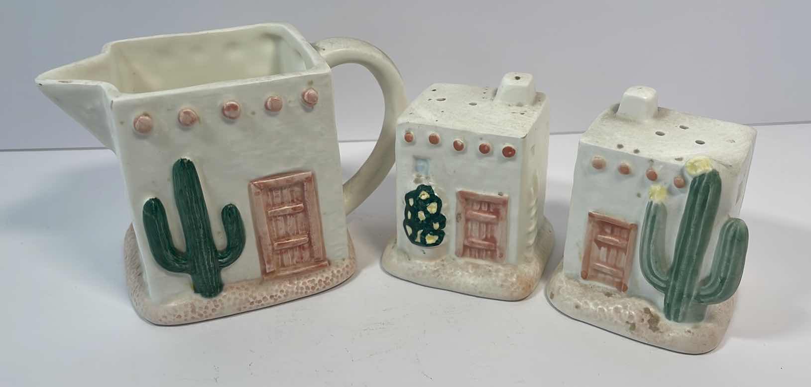 Photo 1 of OTAGIRI POTTERY CREAMER (H3.25”), SALT & PEPPER SHAKERS (H2.5”) FIGI GRAPHICS SOUTHWEST DESIGN MSRP