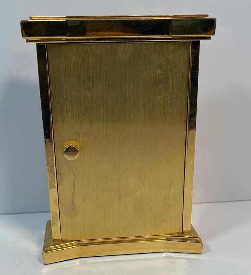 Photo 2 of VINTAGE MOVADO GOLD TONED SQUARE DESK TABLE MANTEL CLOCK H5” 