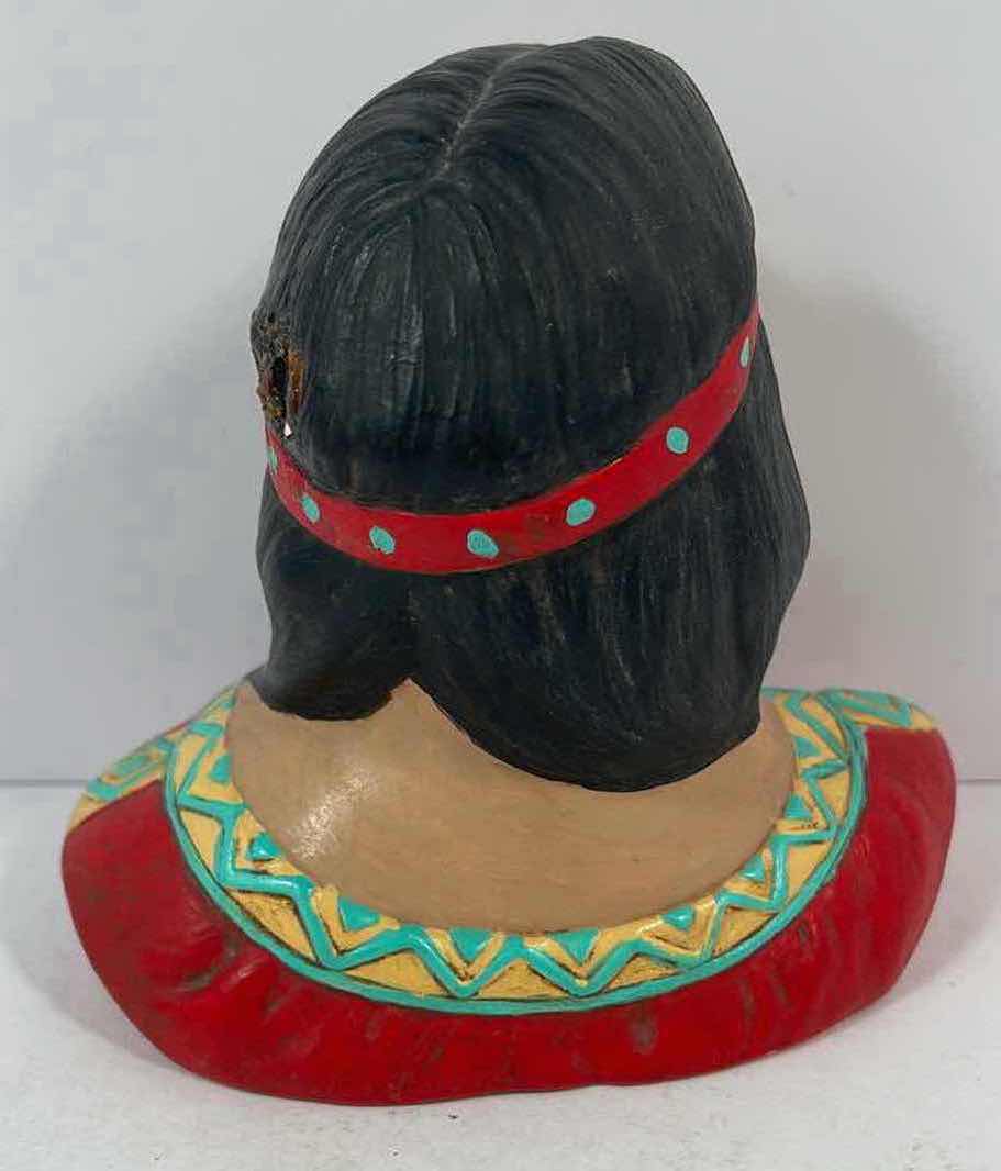 Photo 2 of NATIVE AMERICAN WOMEN HAND PAINTED CERAMIC BUST H5”