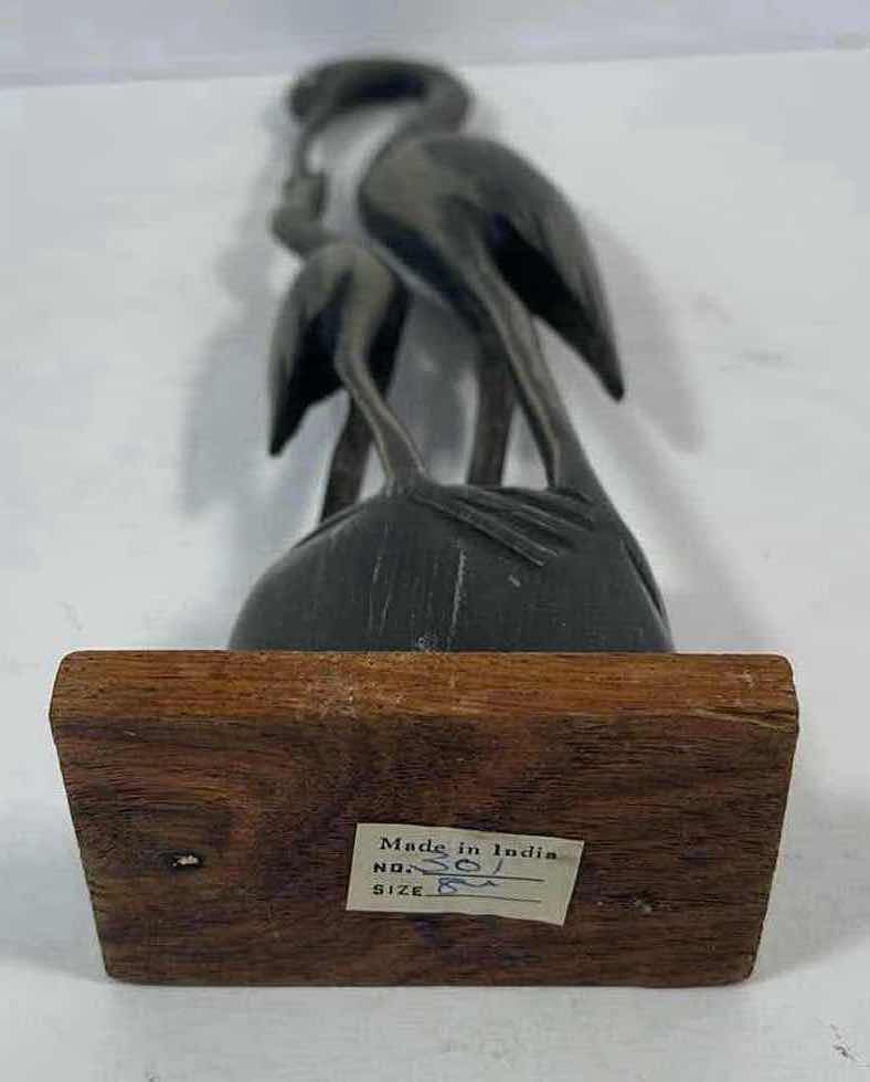 Photo 3 of HAND CARVED MOTHER CRANE FEEDING YOUNG H8.75” MADE IN INDIA