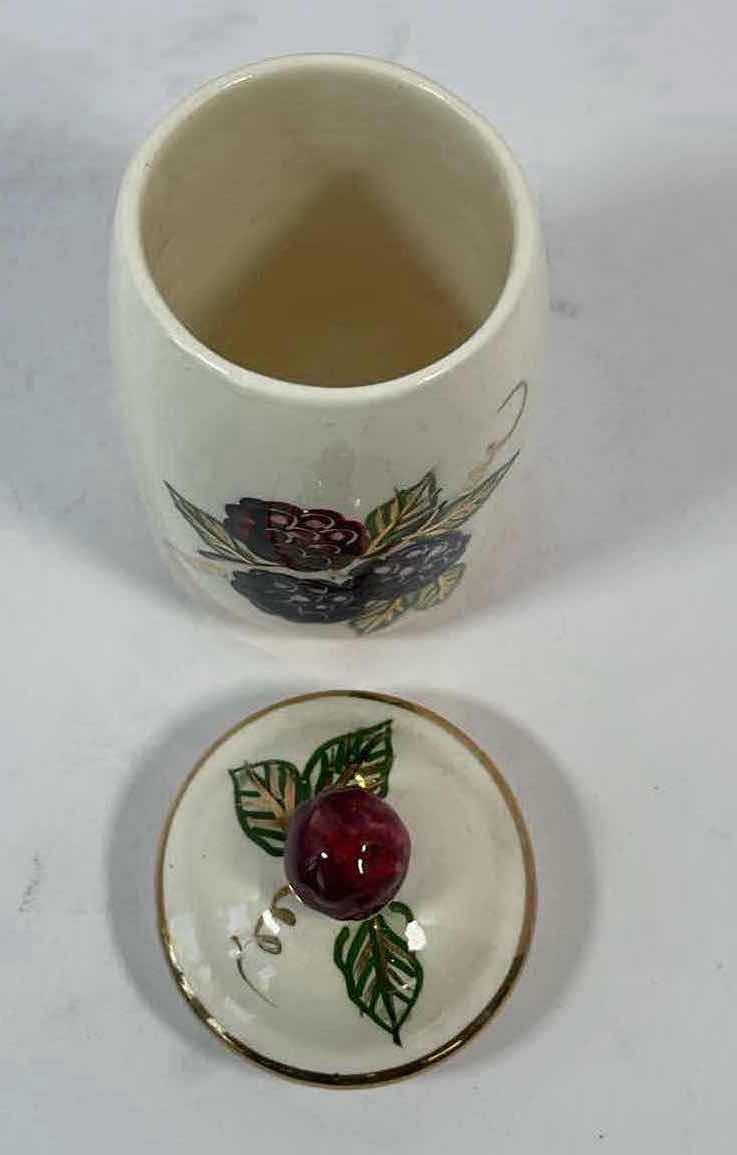 Photo 3 of KNOTTS BERRY FARM HAND PAINTED CERAMIC CANISTER BERRIES H5”
