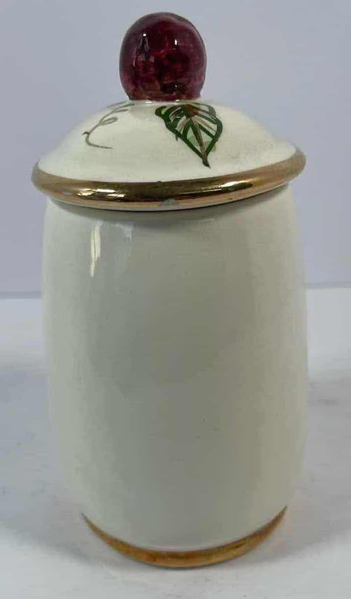 Photo 2 of KNOTTS BERRY FARM HAND PAINTED CERAMIC CANISTER BERRIES H5”