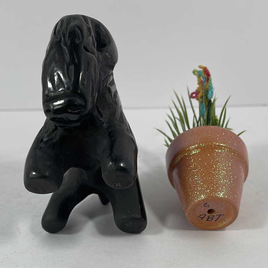 Photo 3 of RESIN POLISHED BUFFALO & HAND CRAFTED MINI PLANT IN POT