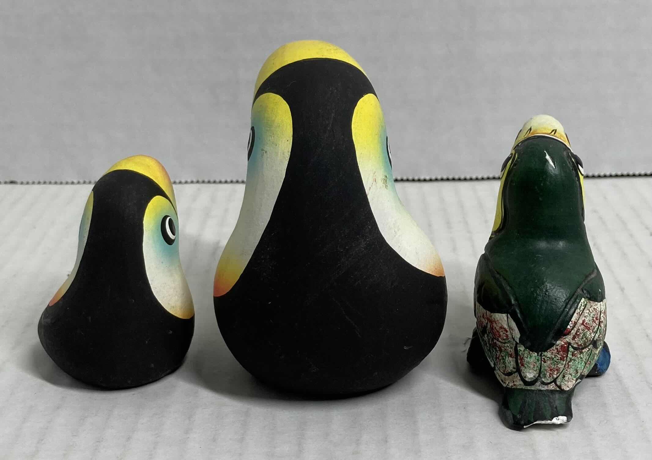 Photo 4 of TROPICAL TOUCAN CERAMIC FIGURINES (3)