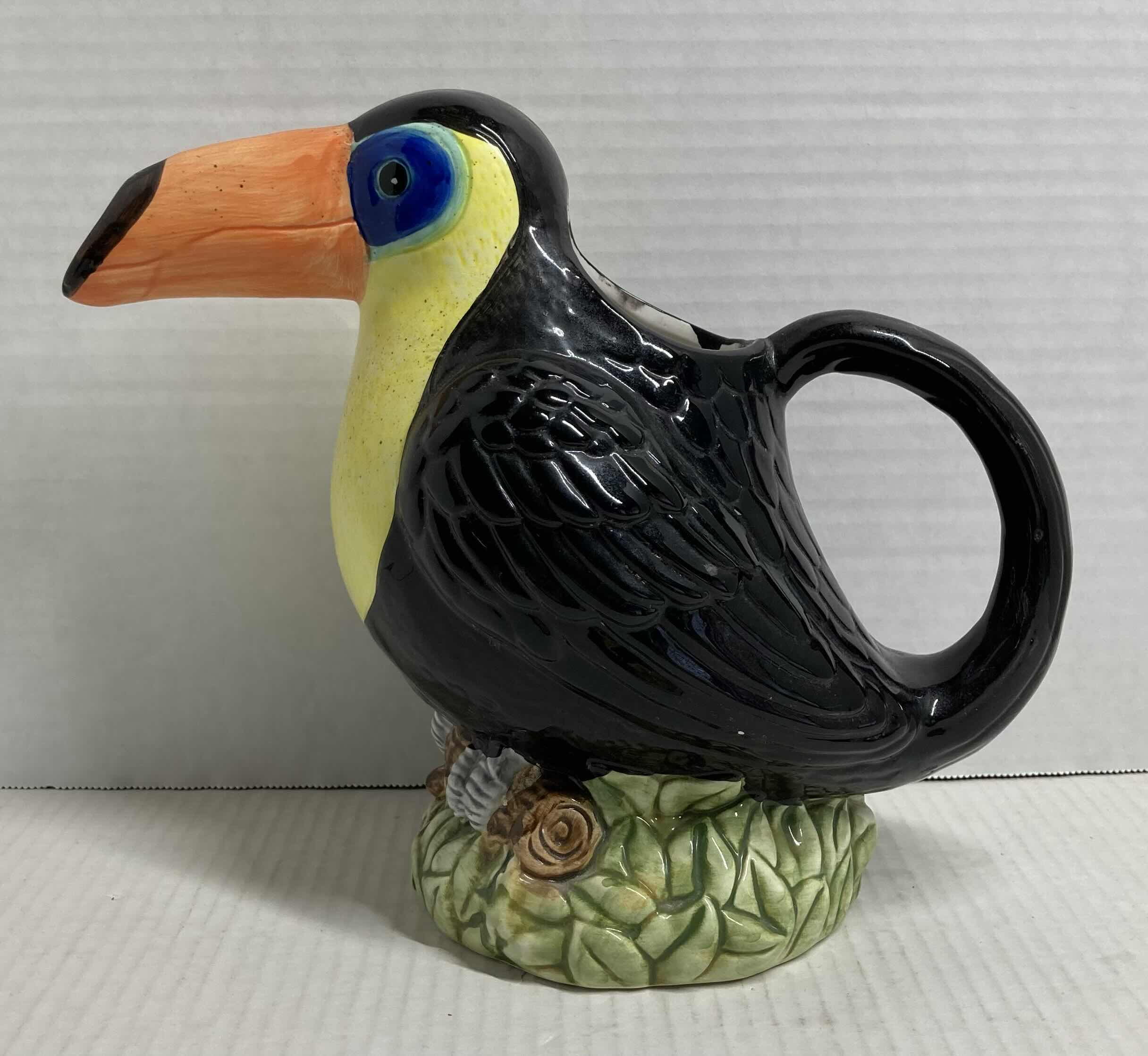 Photo 1 of TROPICAL TOUCAN CERAMIC PITCHER 6” X 10” H9”