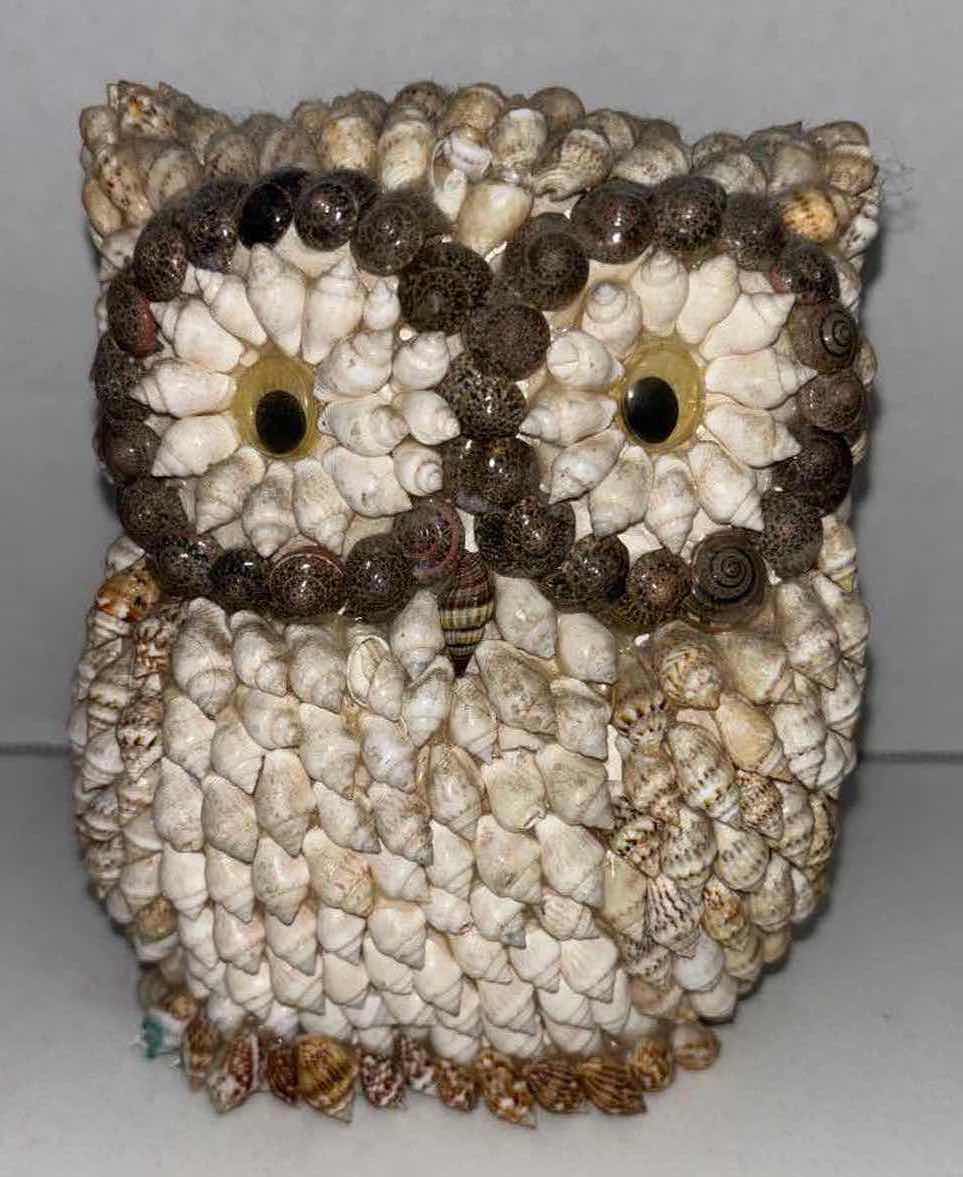 Photo 1 of MID CENTURY SEASHELL OWL STATUE DECOR 3” X 4.25” H5.25”