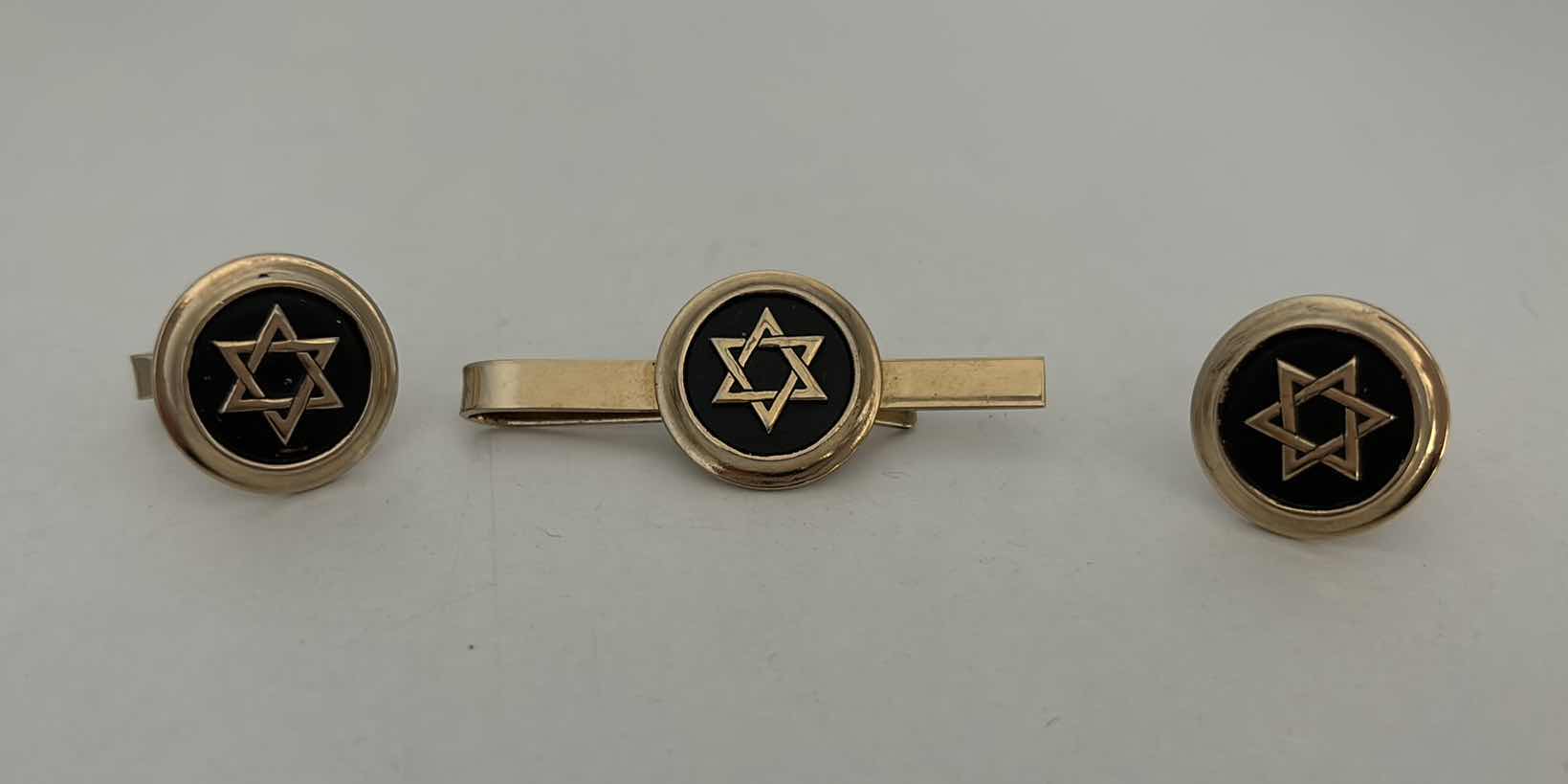 Photo 1 of ELEGANT STAR OF DAVID TIE CLIP & CUFF LINKS SET