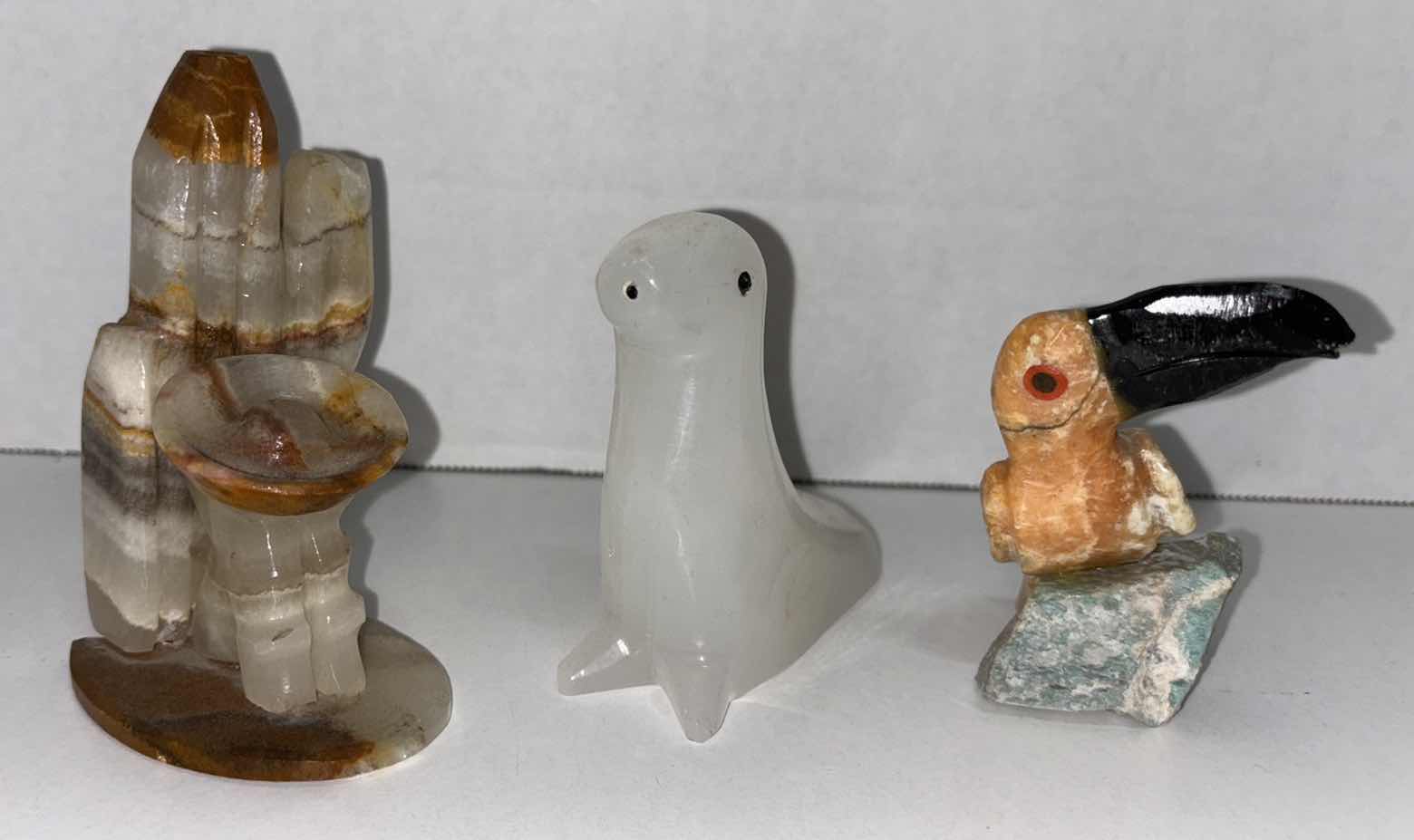Photo 1 of CARVED STONE FIGURINES (TALLEST 4.25”)