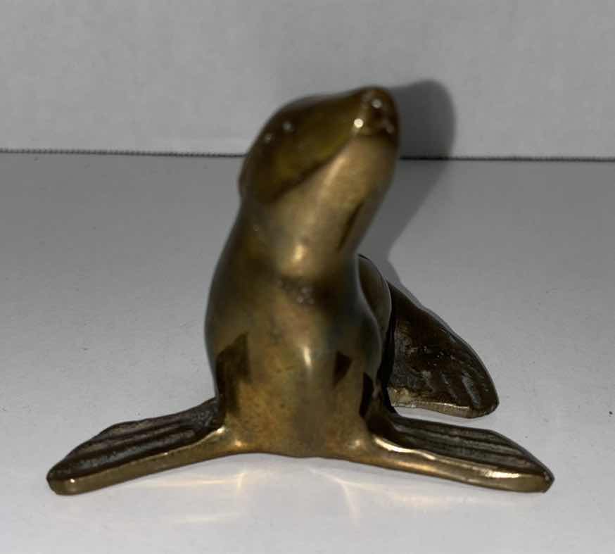 Photo 2 of BRASS SEAL FIGURINE 3.75 X 3.25” H3.25”