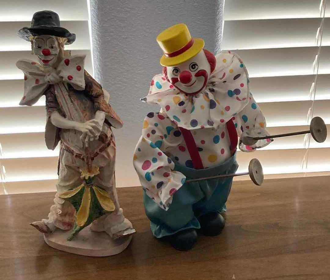 Photo 8 of CLOWN FIGURINES H11” & JACK IN THE BOX H10” W SAN FRANCISCO MUSIC BOX CO SNOW GLOBE H6”