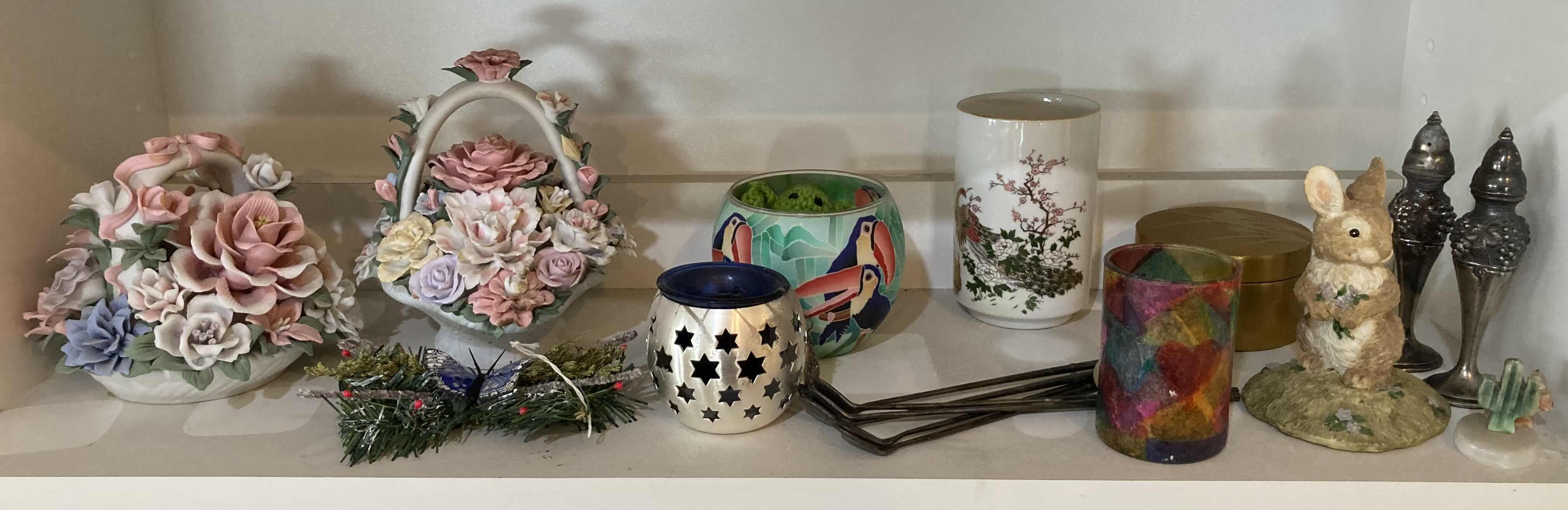 Photo 1 of CONTENTS OF SHELF- FLORAL DECOR, JARS & TABLE TOP DECOR