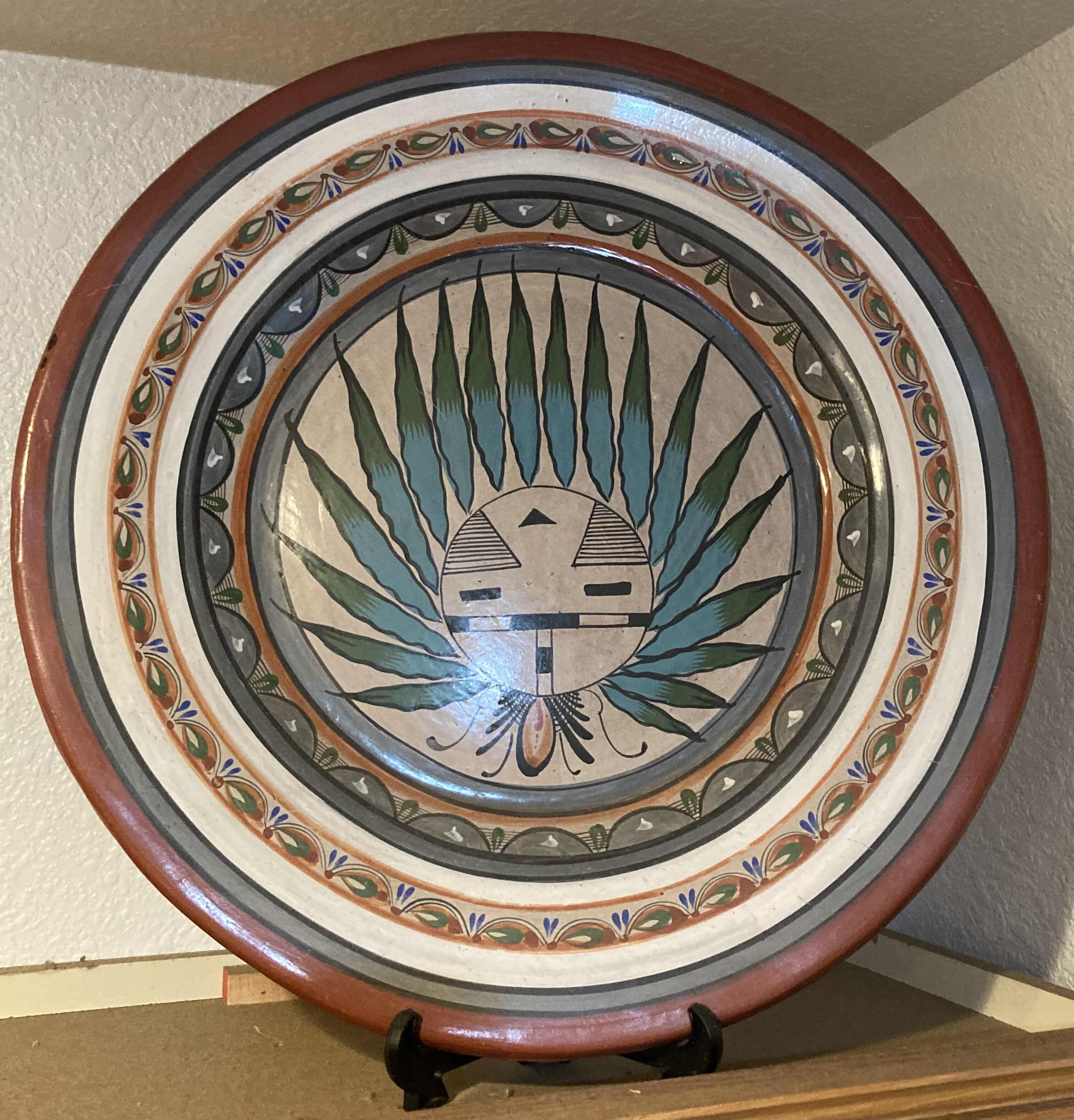 Photo 1 of NATIVE AMERICAN STYLE DECORATIVE PLATE W STAND