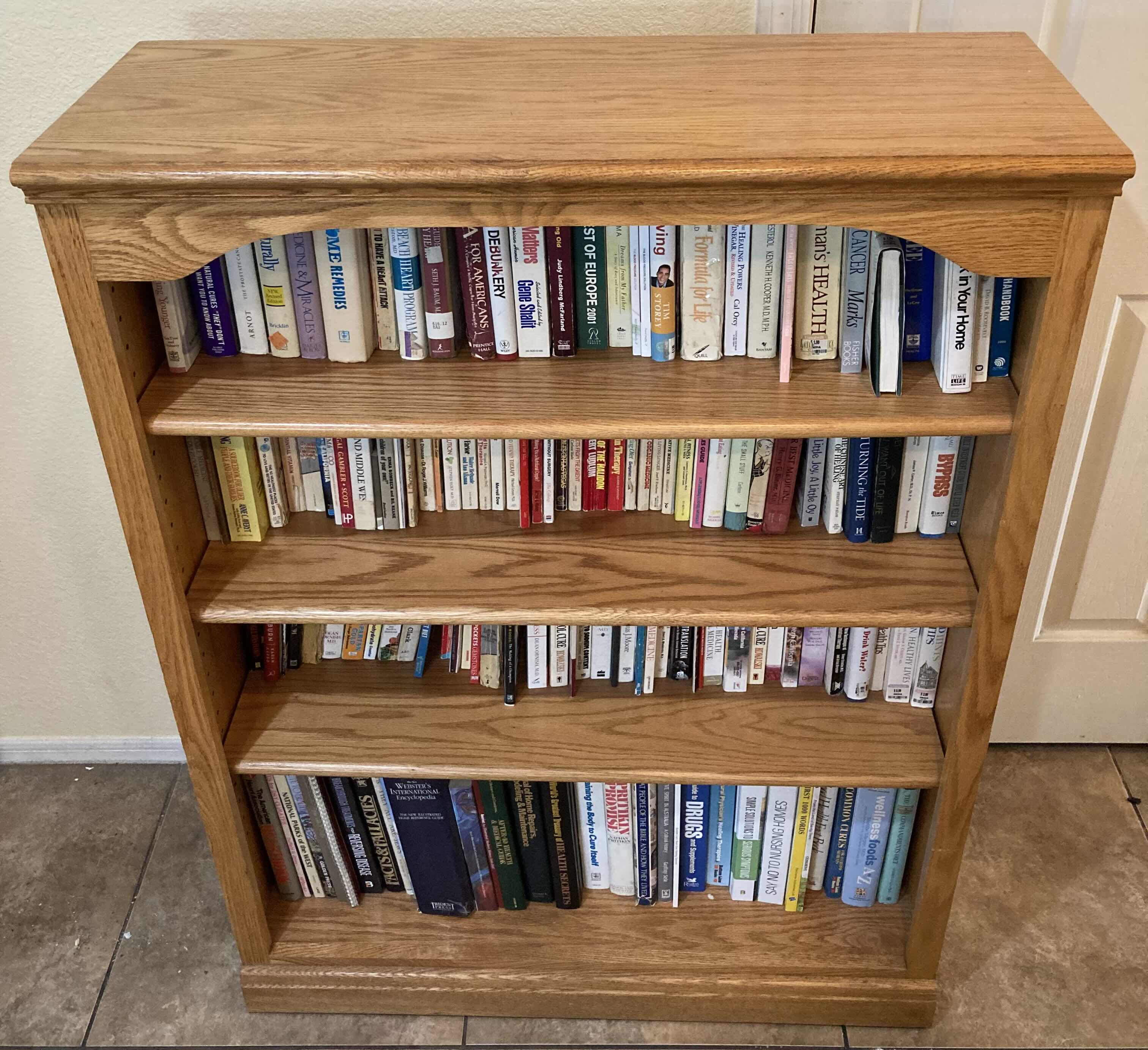 Photo 2 of OAK WOOD BOOKSHELF 36” X 13.25” H48.25